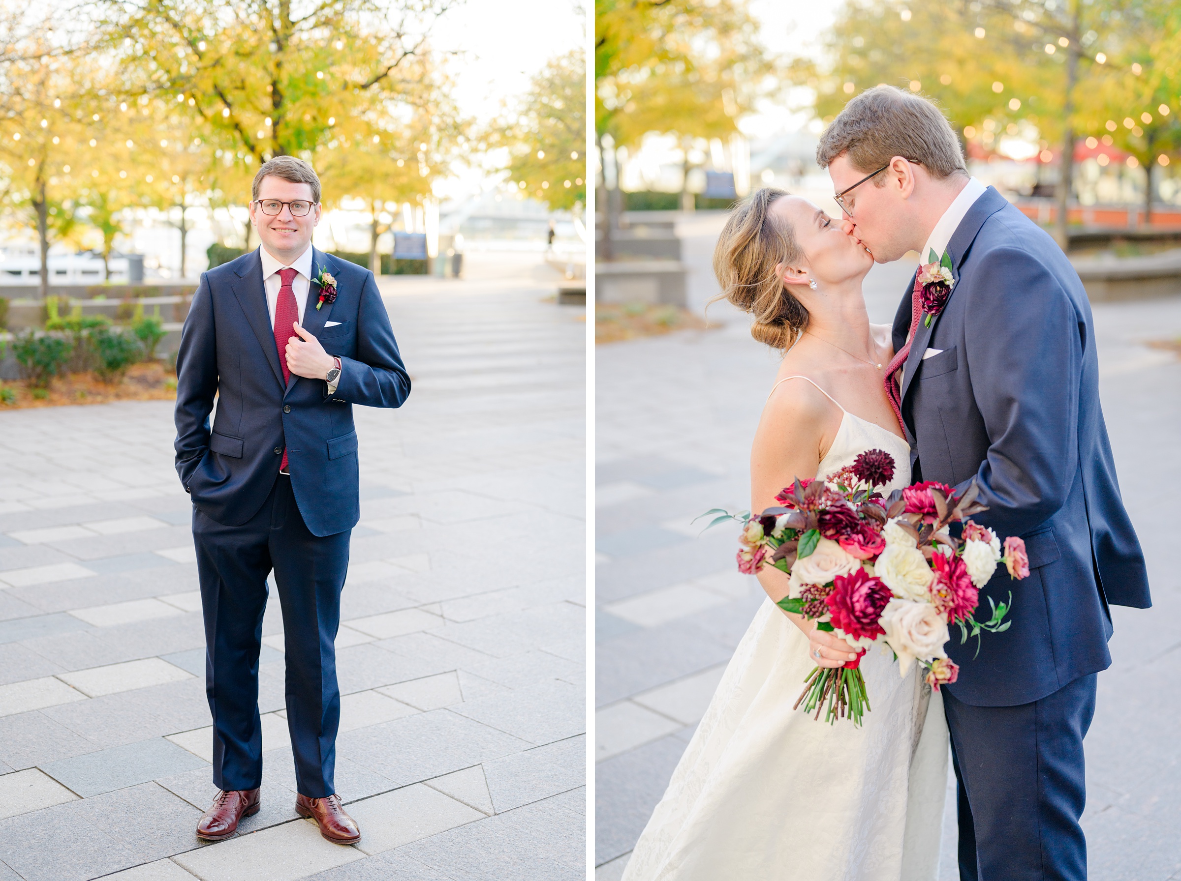 Burgundy fall District Winery wedding day in Washington, DC photographed by Baltimore Wedding Photographer Cait Kramer Photography