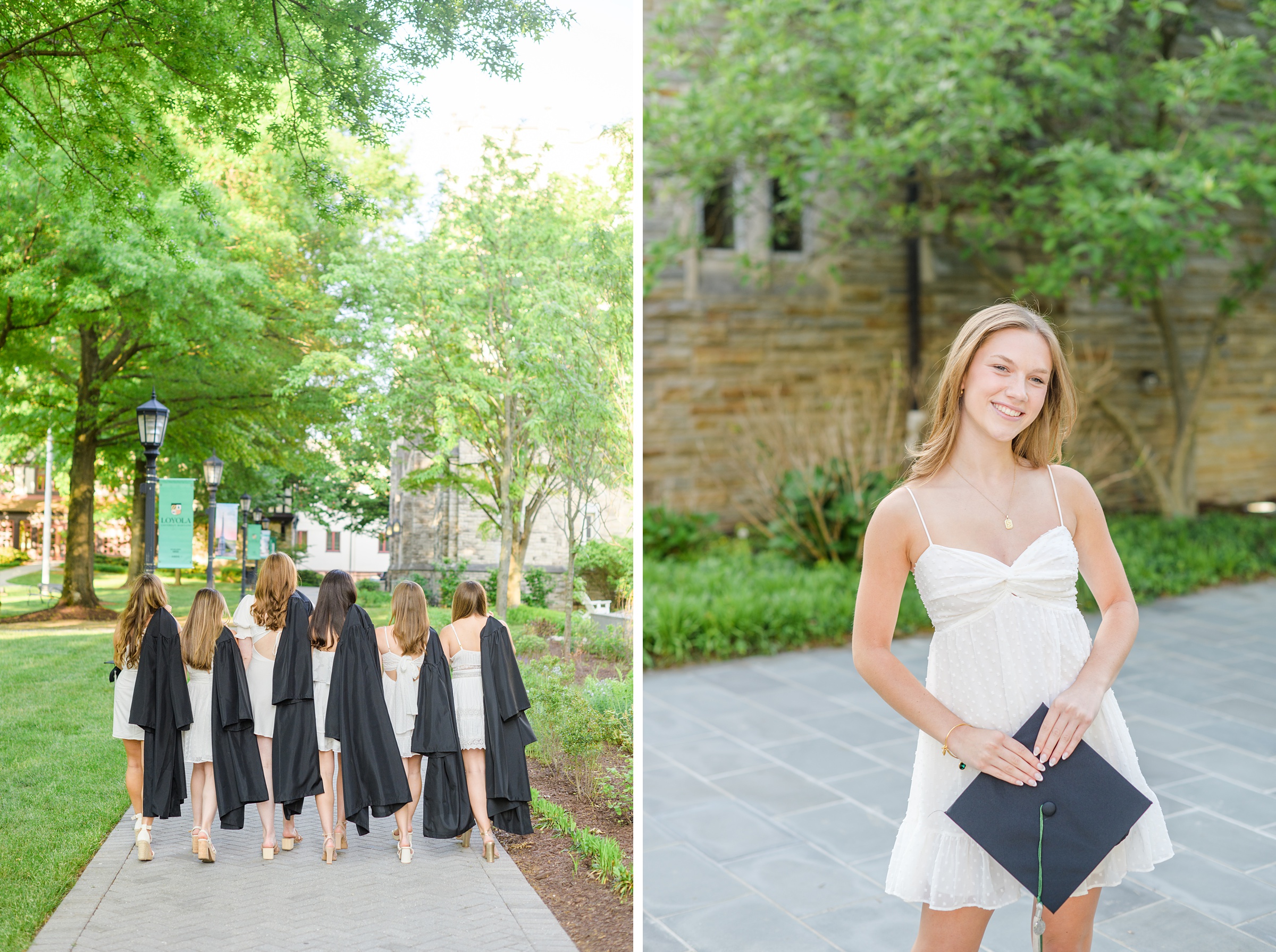 Grad photos at Loyola University Maryland photographed by Baltimore Photographer Cait Kramer