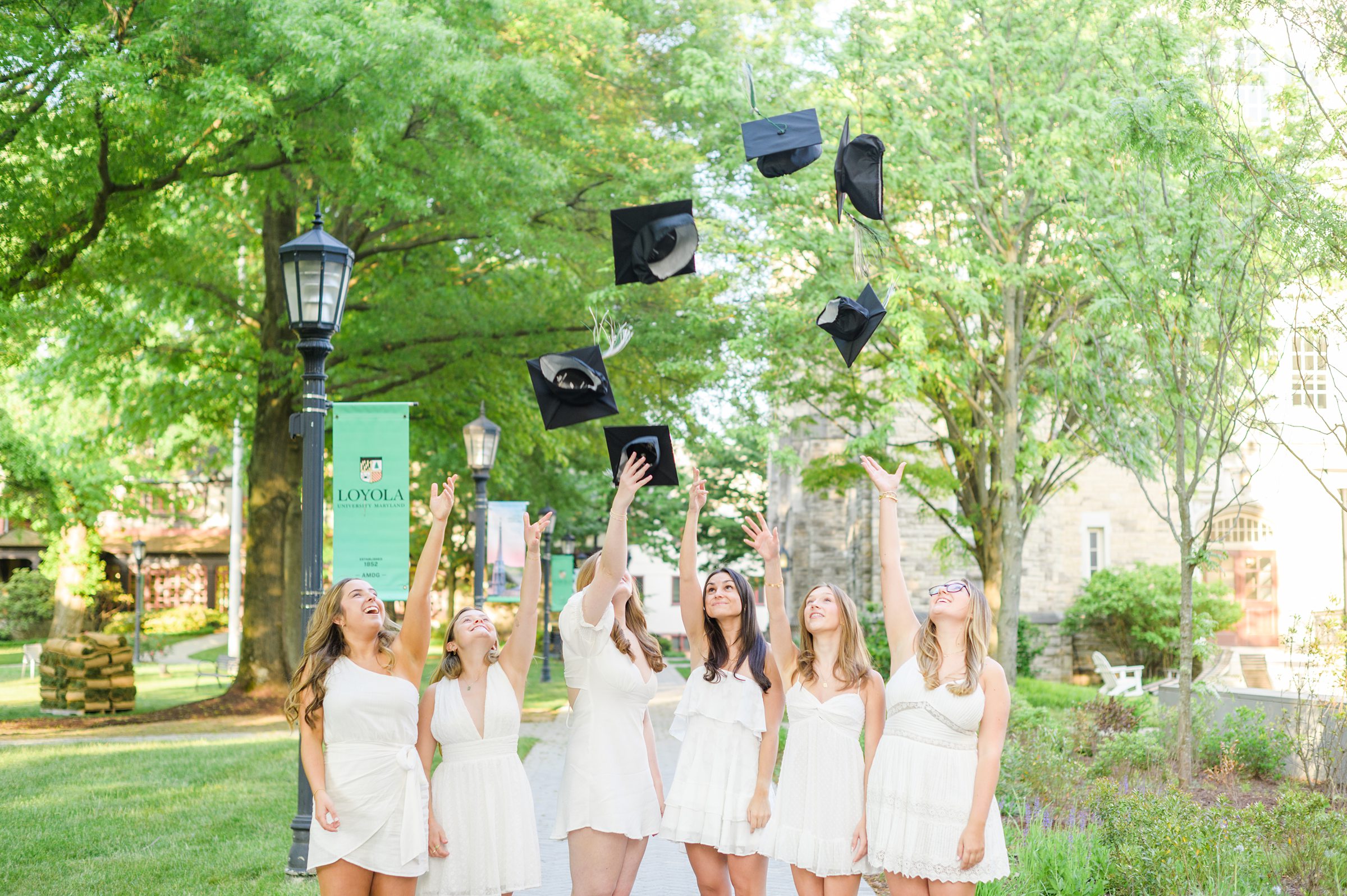 Grad photos at Loyola University Maryland photographed by Baltimore Photographer Cait Kramer