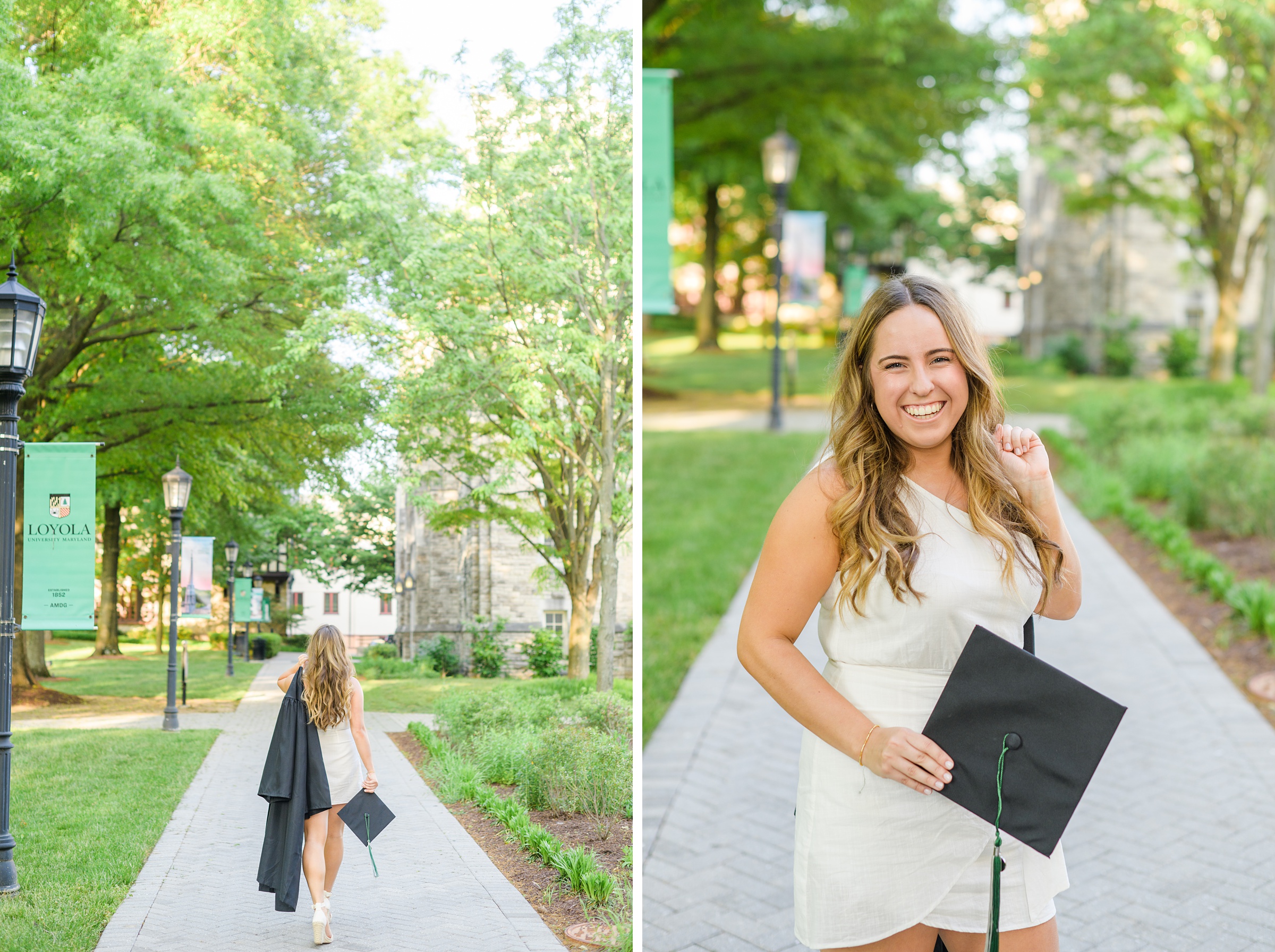 Grad photos at Loyola University Maryland photographed by Baltimore Photographer Cait Kramer