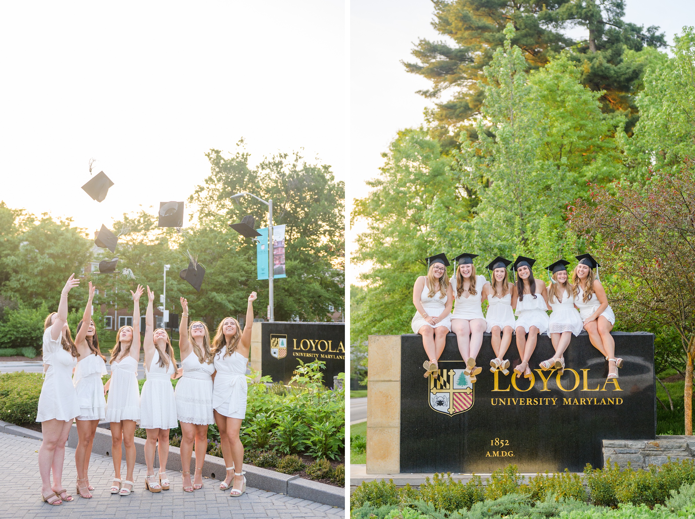 Grad photos at Loyola University Maryland photographed by Baltimore Photographer Cait Kramer