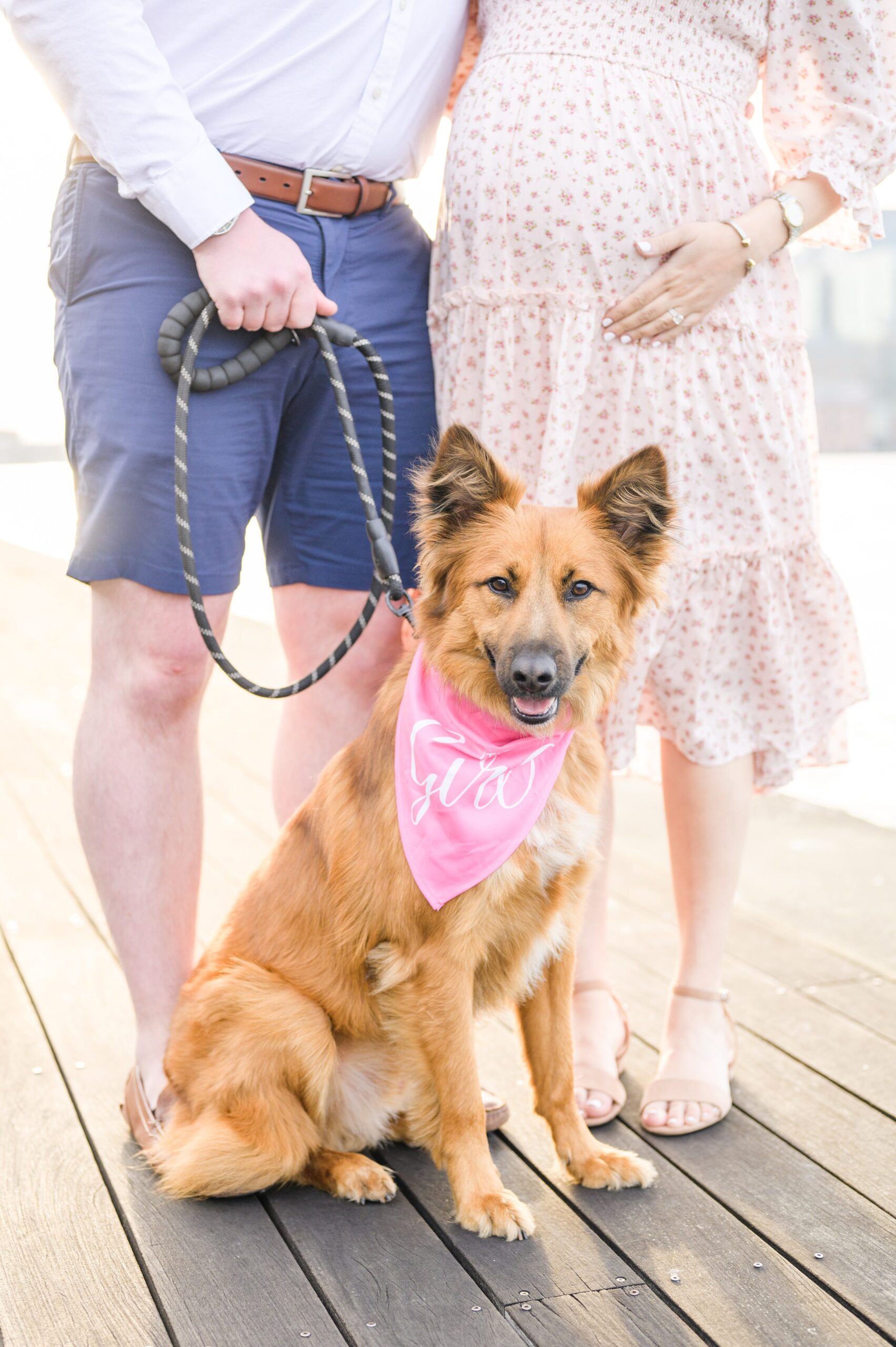 Mary and Adam's maternity session in Locust Point in Baltimore featuring a stunning golden hour by Baltimore Photographer Cait Kramer Photography