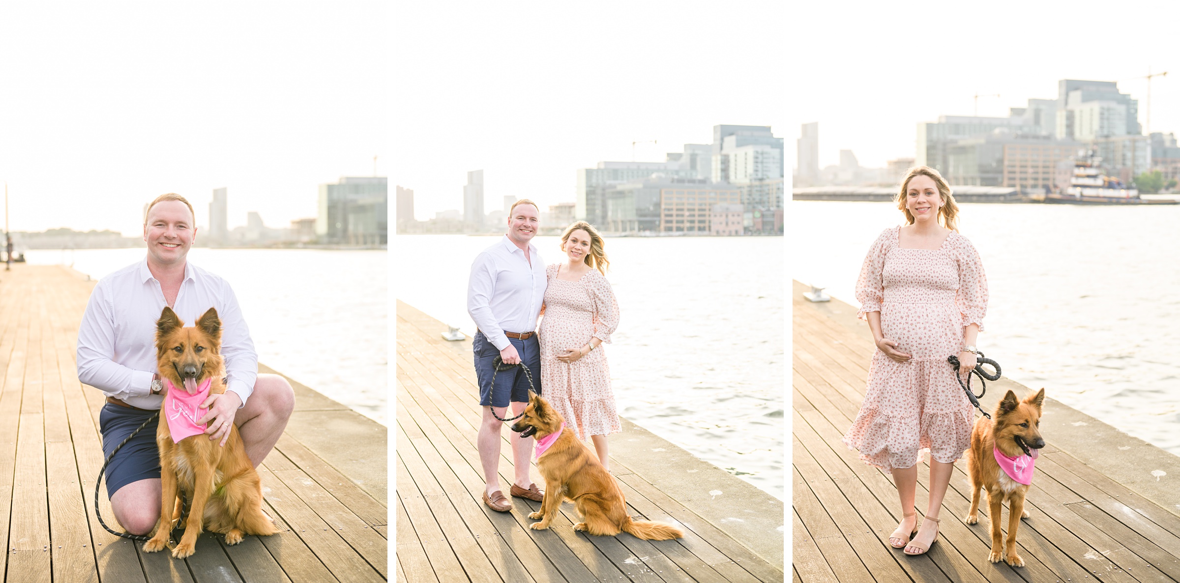 Mary and Adam's maternity session in Locust Point in Baltimore featuring a stunning golden hour by Baltimore Photographer Cait Kramer Photography