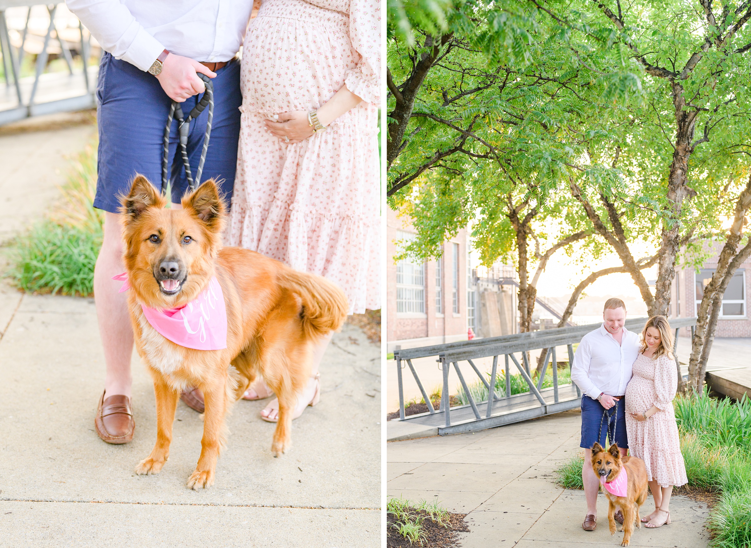 Mary and Adam's maternity photos in Locust Point in Baltimore featuring a stunning golden hour by Baltimore Photographer Cait Kramer Photography