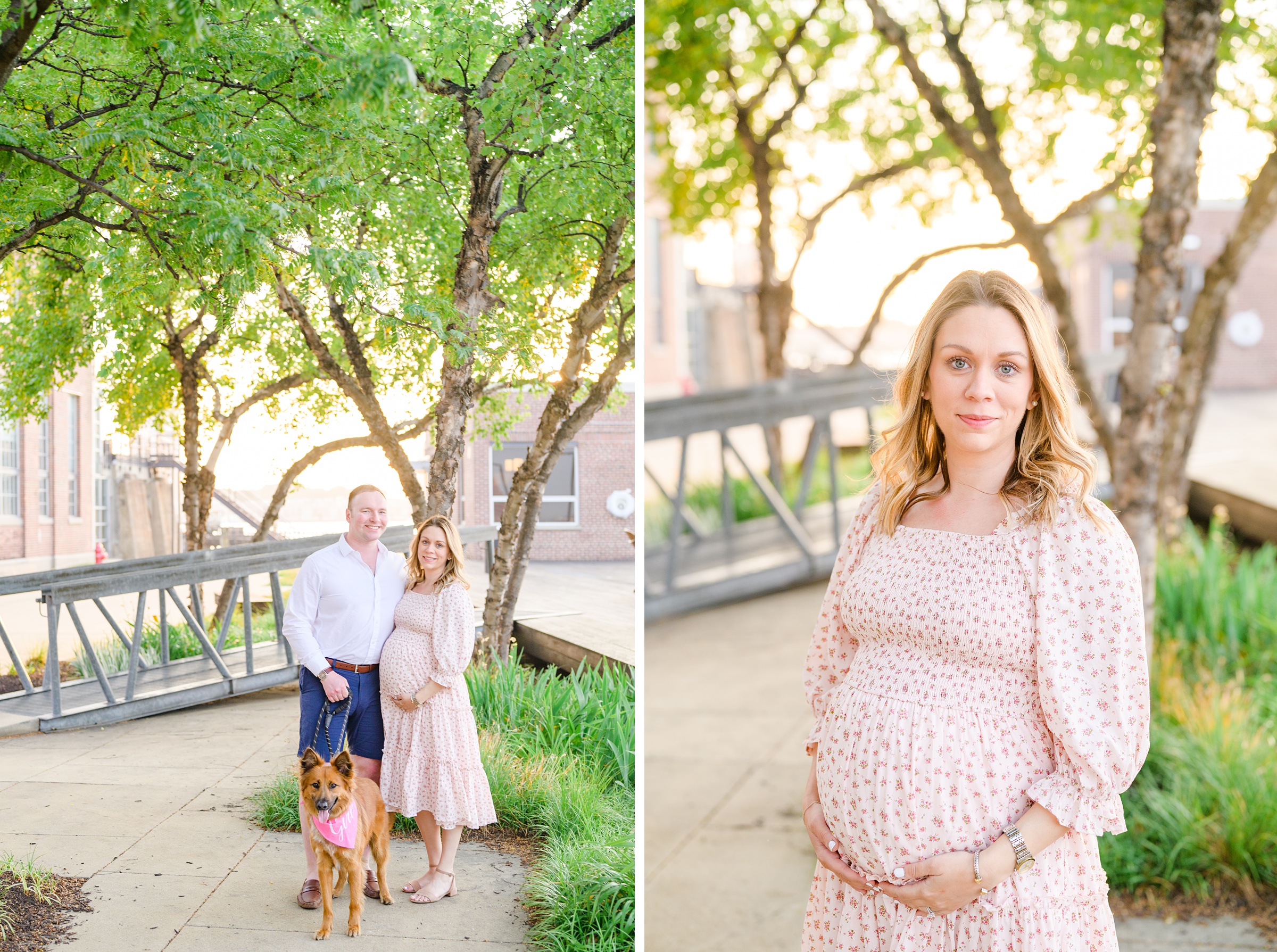 Mary and Adam's maternity photos in Locust Point in Baltimore featuring a stunning golden hour by Baltimore Photographer Cait Kramer Photography