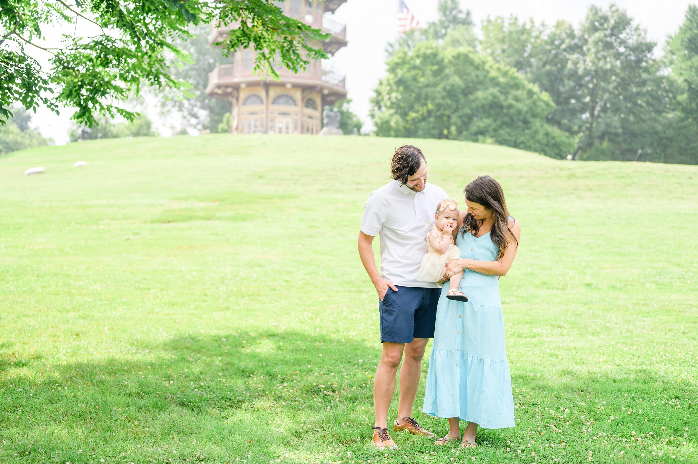 1st Birthday and Family Portrait Session at Patterson Park in Baltimore, Maryland. Photographed by Baltimore Family Milestone Photographer Cait Kramer.