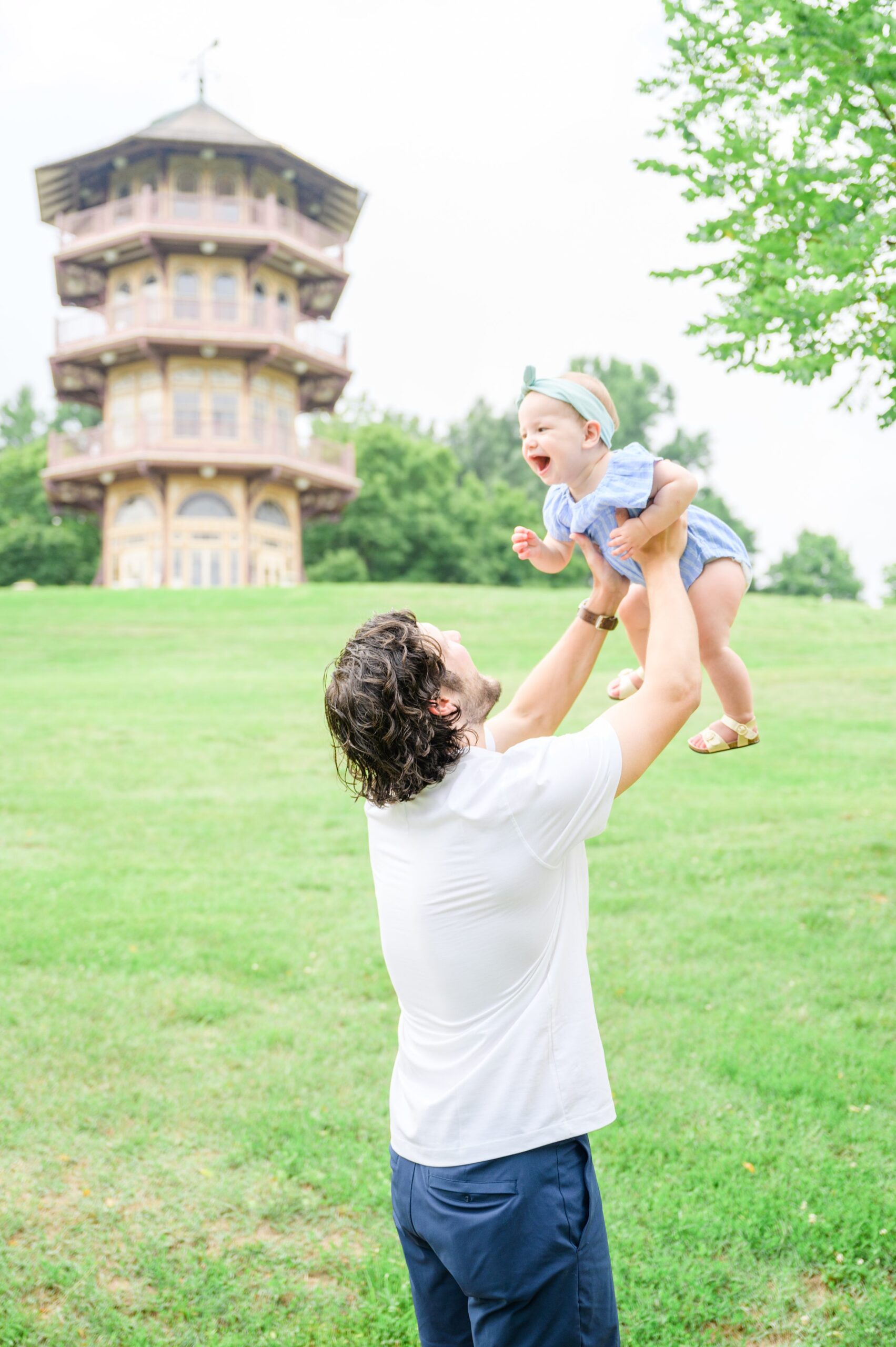 1st Birthday and Family Portrait Session at Patterson Park in Baltimore, Maryland. Photographed by Baltimore Family Milestone Photographer Cait Kramer.