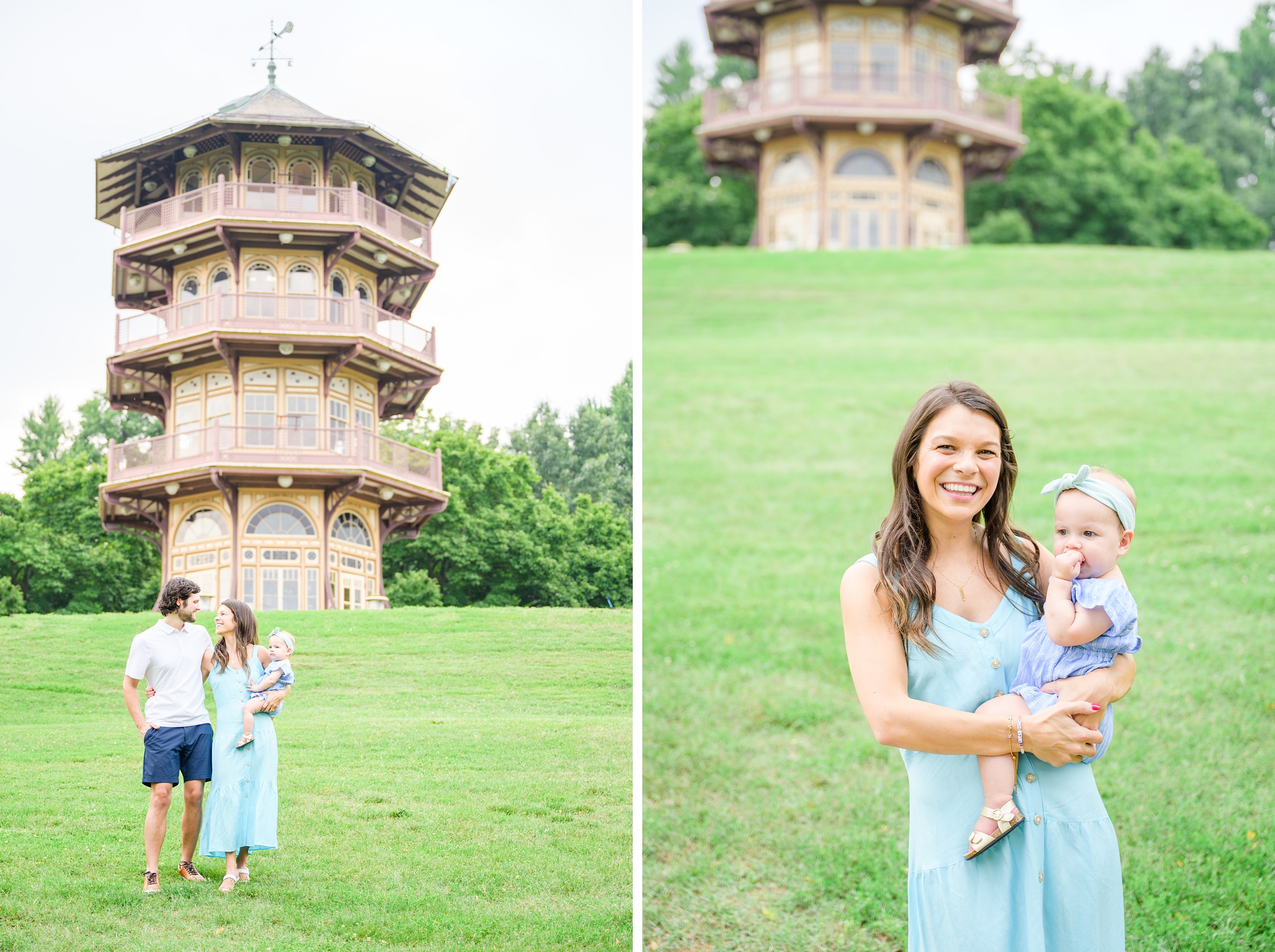 1st Birthday and Family Portrait Session at Patterson Park in Baltimore, Maryland. Photographed by Baltimore Family Milestone Photographer Cait Kramer.