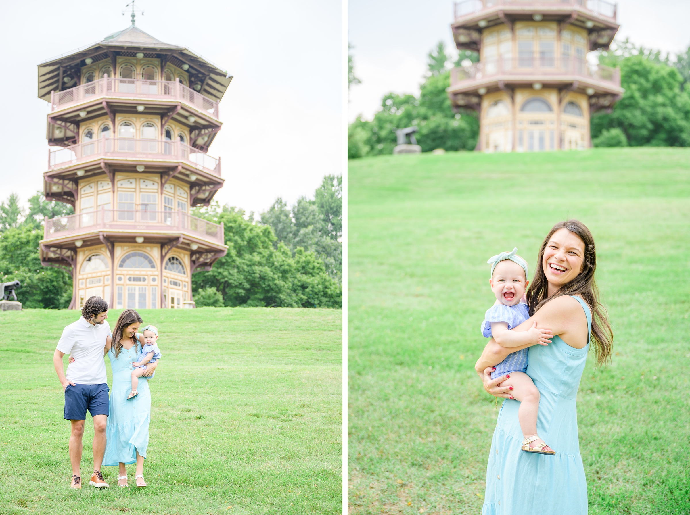 1st Birthday and Family Portrait Session at Patterson Park in Baltimore, Maryland. Photographed by Baltimore Family Milestone Photographer Cait Kramer.