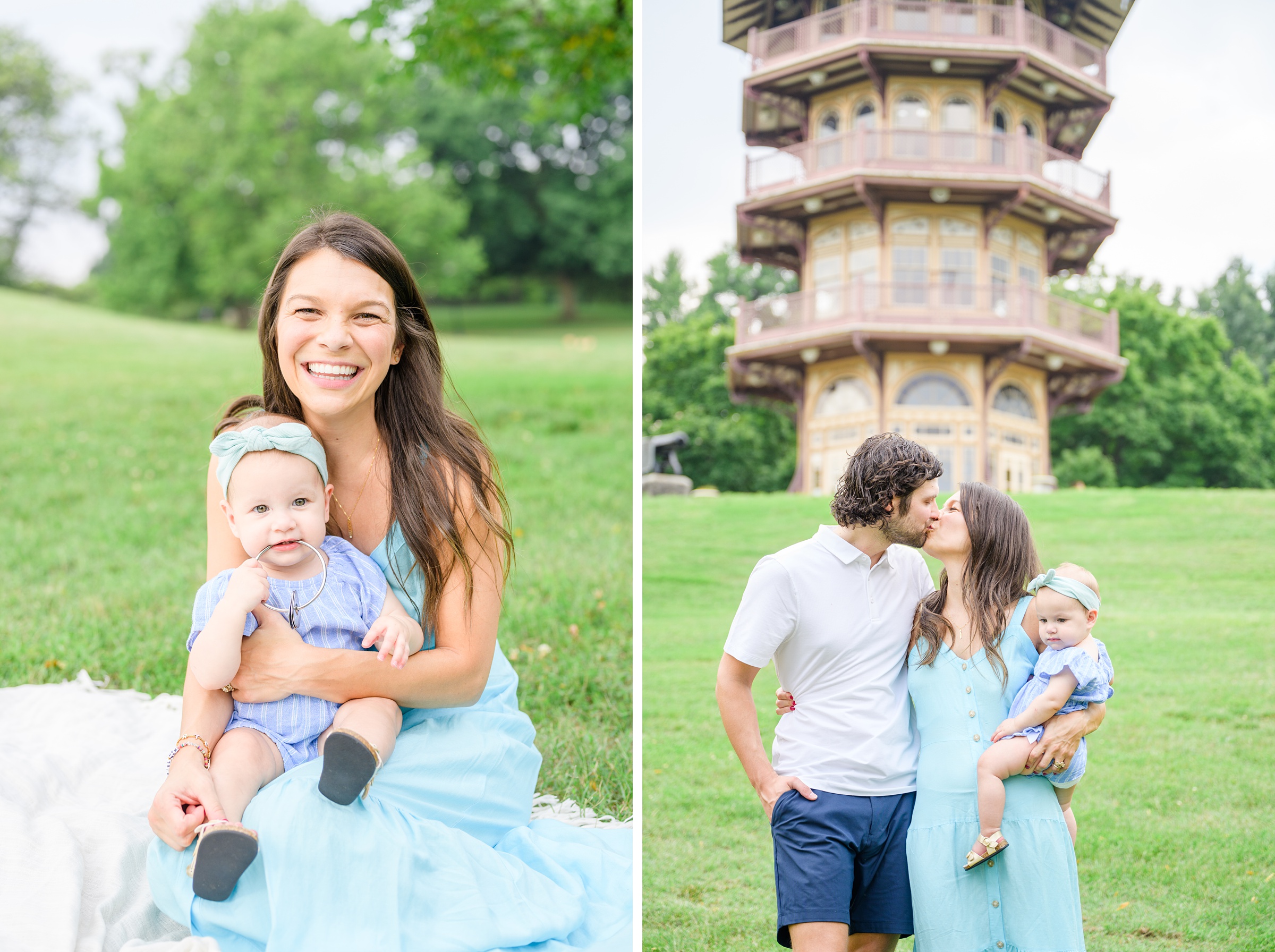 1st Birthday and Family Portrait Session at Patterson Park in Baltimore, Maryland. Photographed by Baltimore Family Milestone Photographer Cait Kramer.