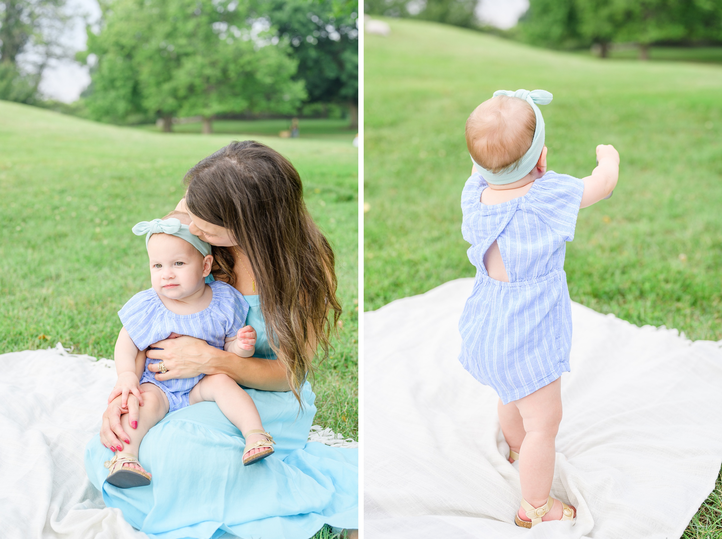 1st Birthday and Family Portrait Session at Patterson Park in Baltimore, Maryland. Photographed by Baltimore Family Milestone Photographer Cait Kramer.