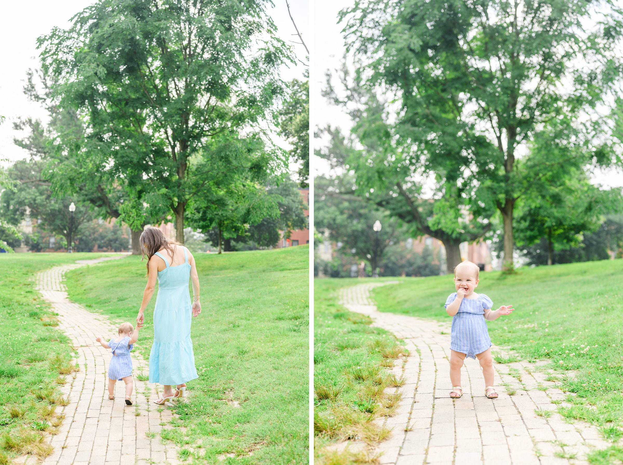 1st Birthday and Family Portrait Session at Patterson Park in Baltimore, Maryland. Photographed by Baltimore Family Milestone Photographer Cait Kramer.