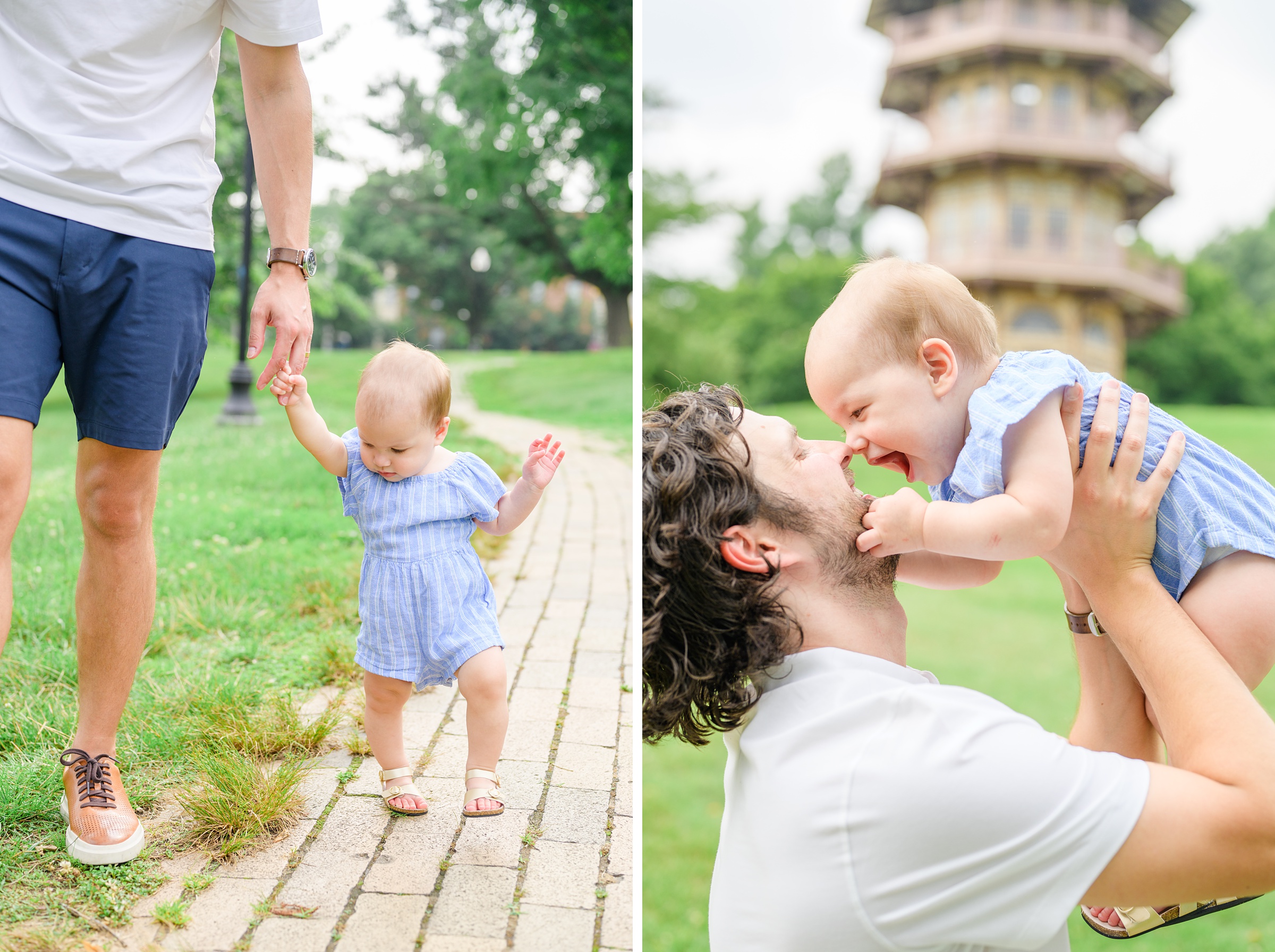 1st Birthday and Family Portrait Session at Patterson Park in Baltimore, Maryland. Photographed by Baltimore Family Milestone Photographer Cait Kramer.