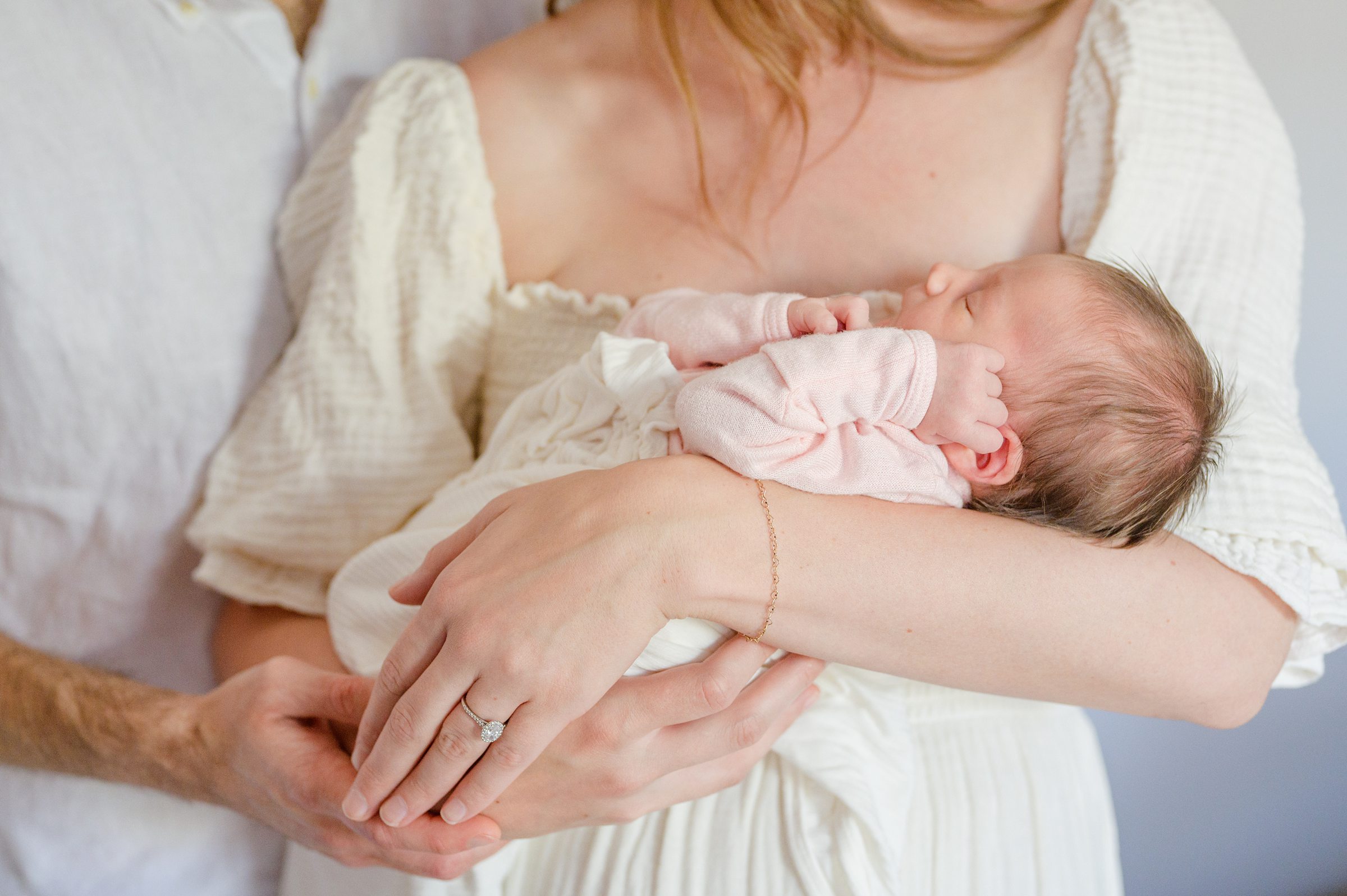 Newborn photos at an in-home lifestyle newborn session in Baltimore, Maryland photographed by Baltimore Maternity Photographer Cait Kramer.