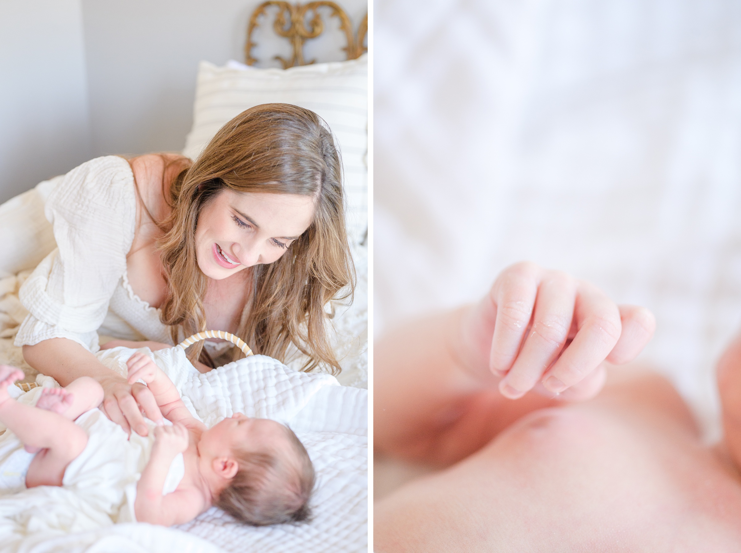 Newborn photos at an in-home lifestyle newborn session in Baltimore, Maryland photographed by Baltimore Maternity Photographer Cait Kramer.