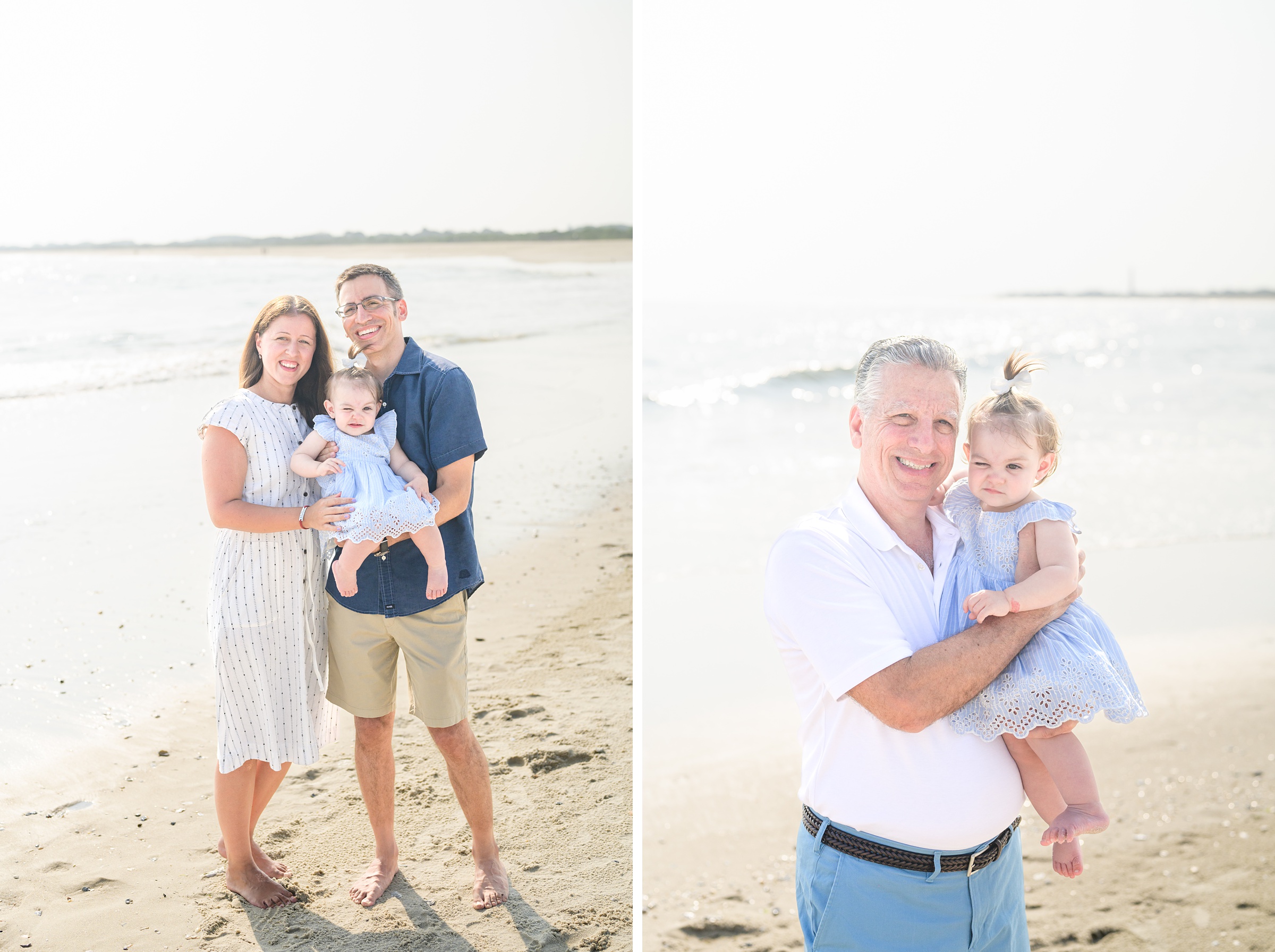 Extended family portraits at Cape May's Cove beach in Maryland, photographed by Cape May Family Photographer Cait Kramer.