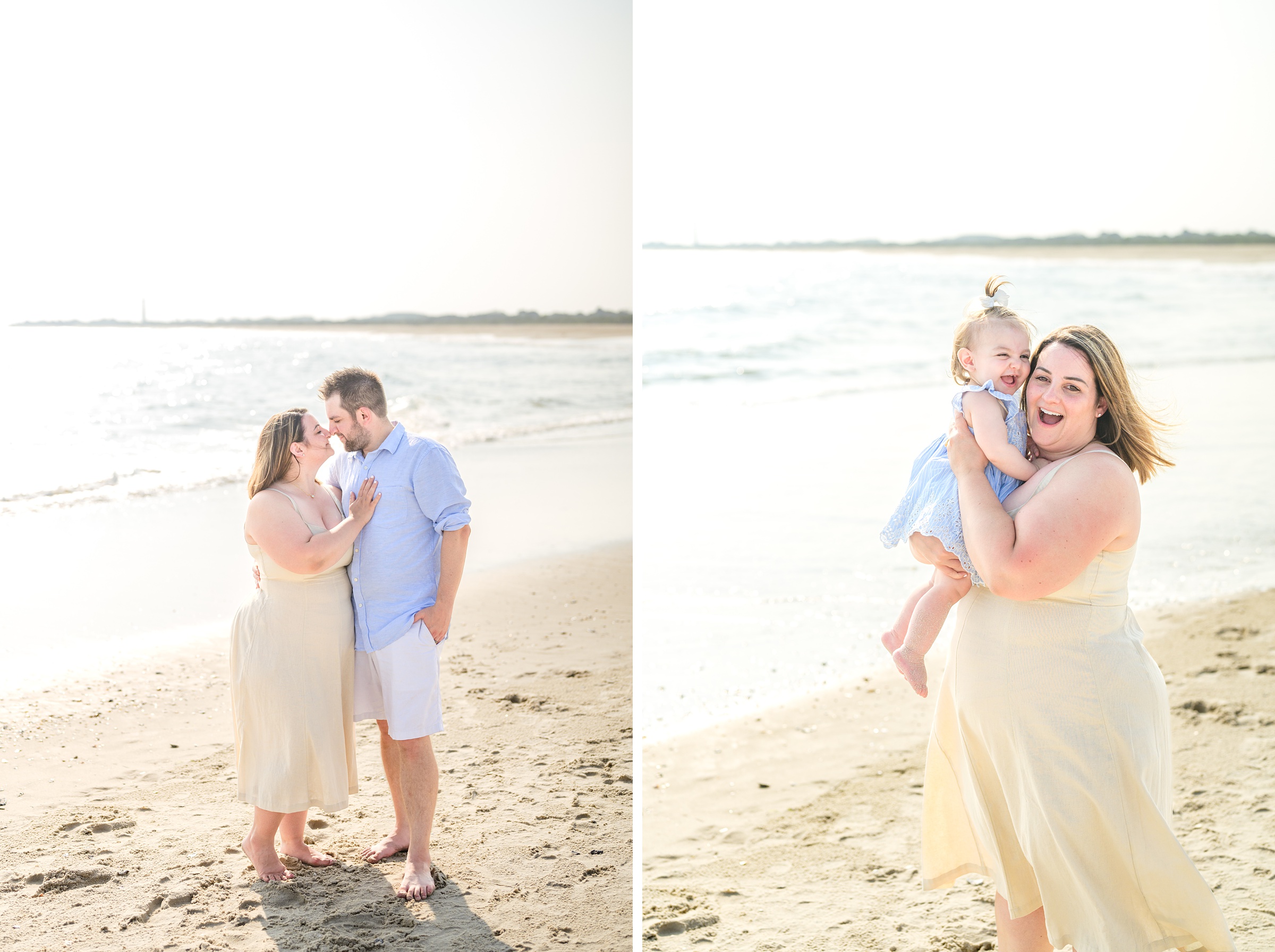 Extended family portraits at Cape May's Cove beach in Maryland, photographed by Cape May Family Photographer Cait Kramer.