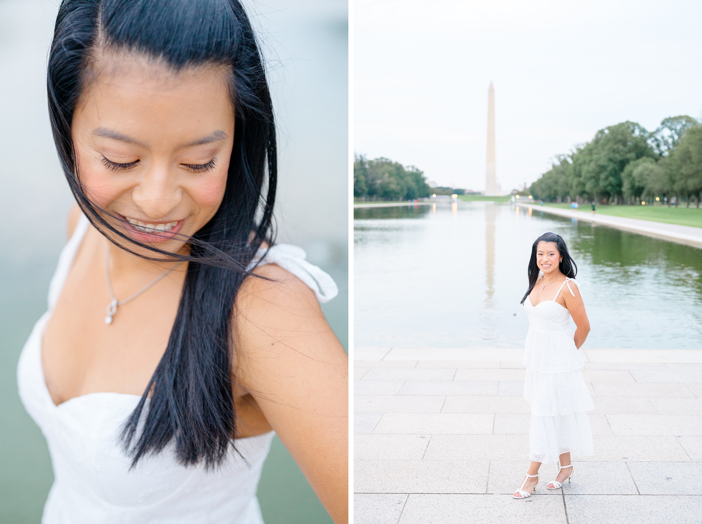 College graduation portrait session at the DC War Memorial in Washington, D.C. photographed by Baltimore Grad Photographer Cait Kramer.