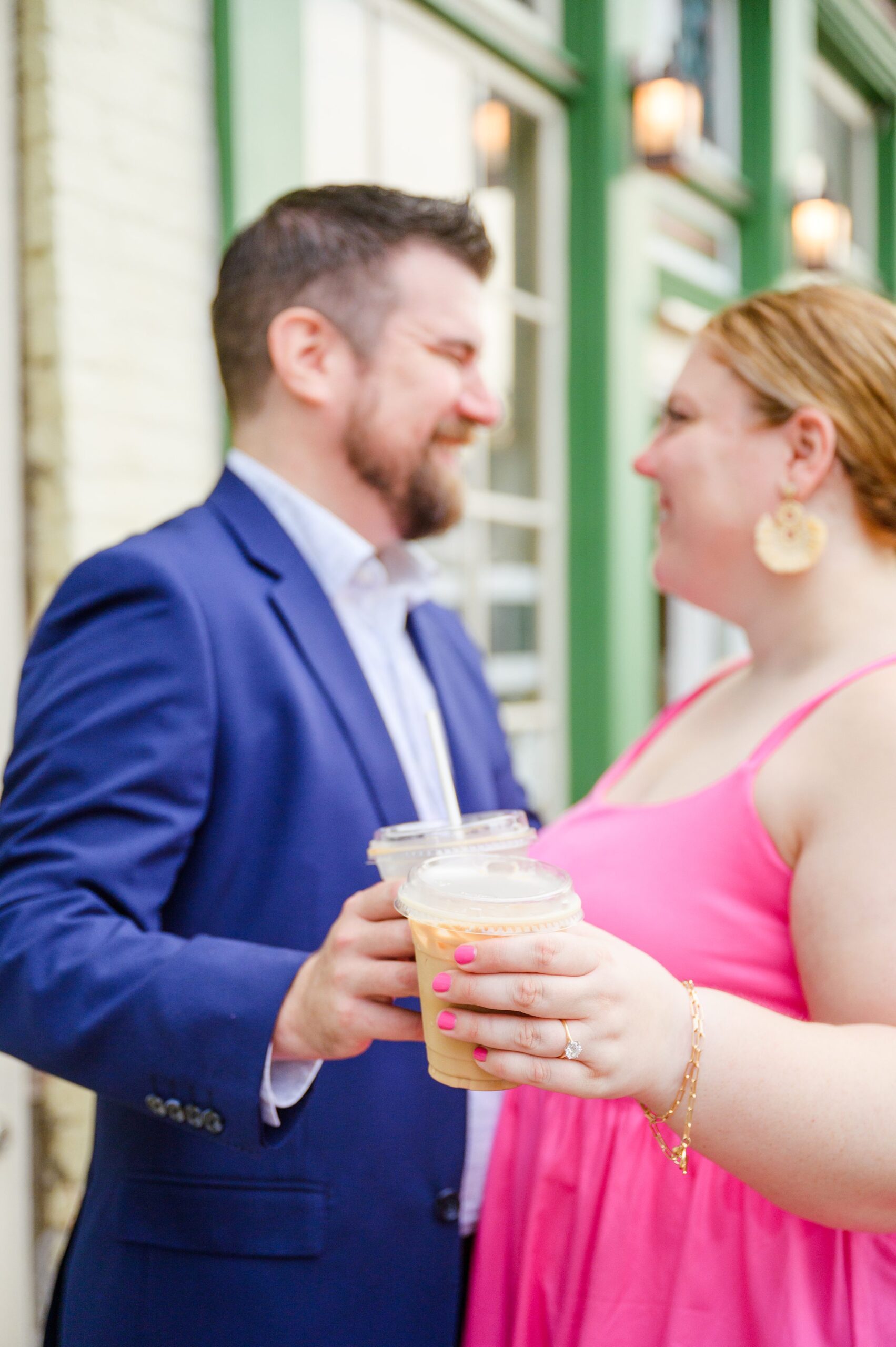 Engaged couple at Fells Point Waterfront for their sunrise engagement session in Baltimore, Maryland photographed by Baltimore Wedding Photographer Cait Kramer Photography.