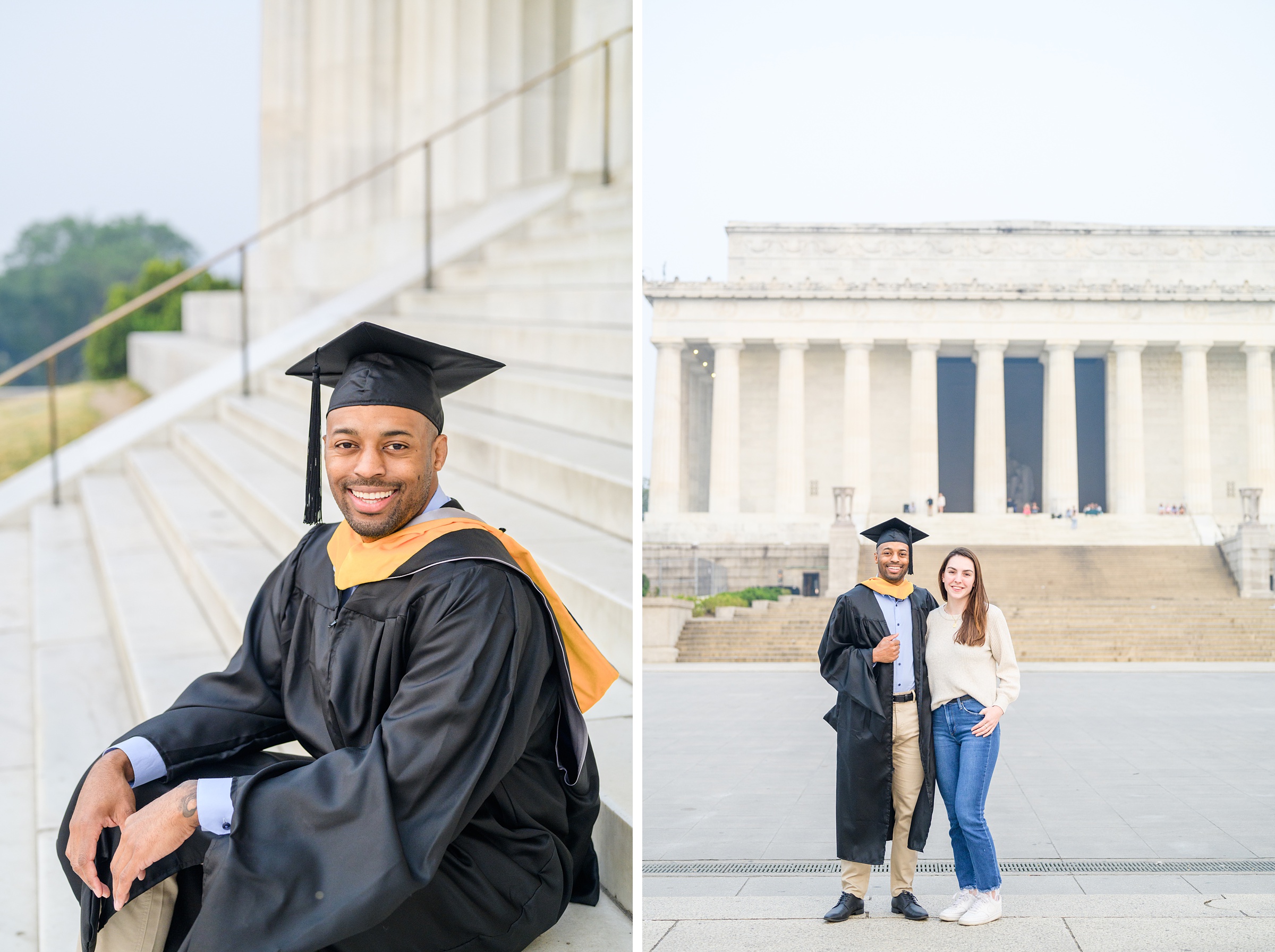 Brand and Christine's Graduation Photos on the National Mall photographed by Baltimore Photographer Cait Kramer