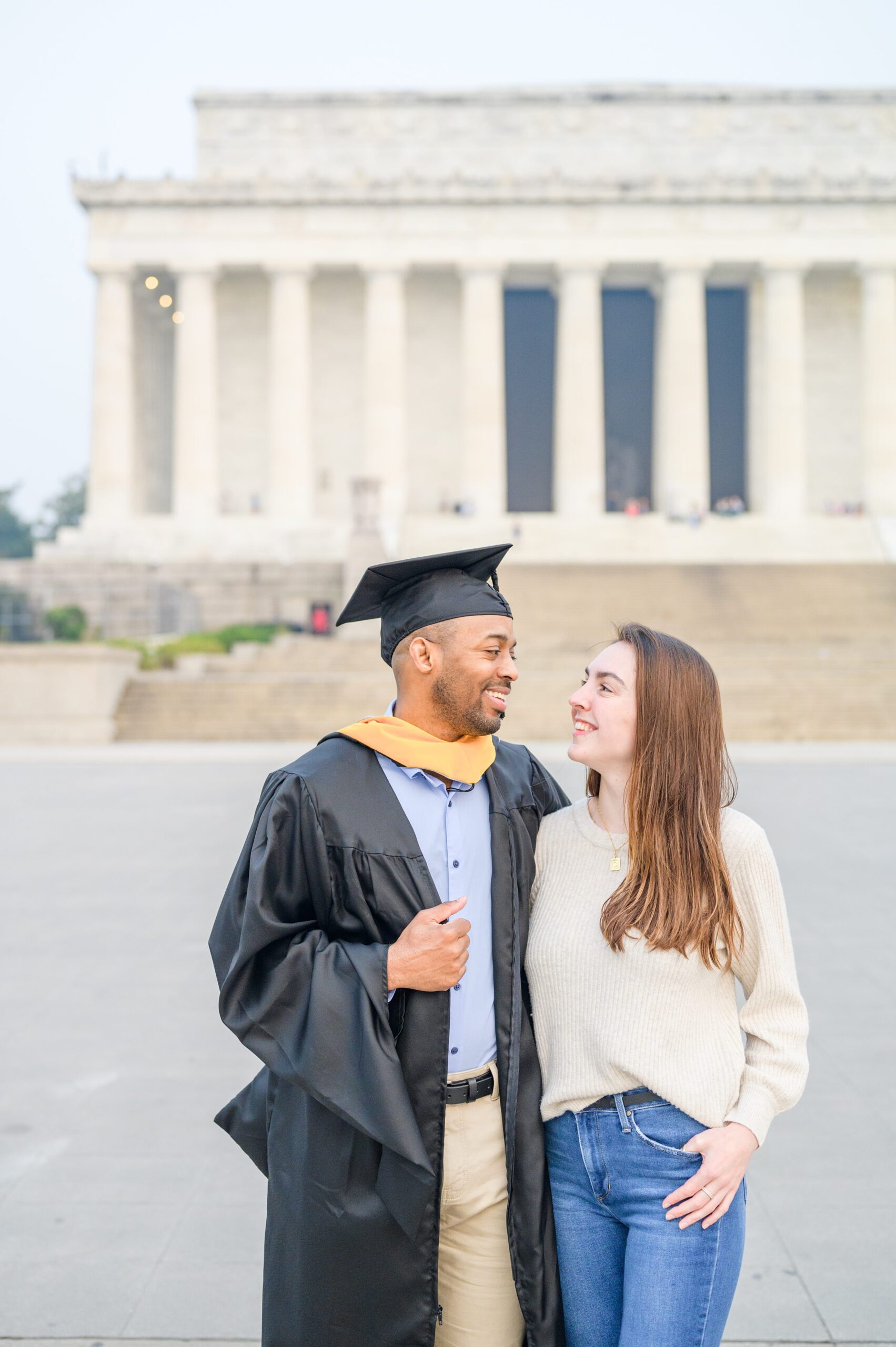 Brand and Christine's Graduation Photos on the National Mall photographed by Baltimore Photographer Cait Kramer