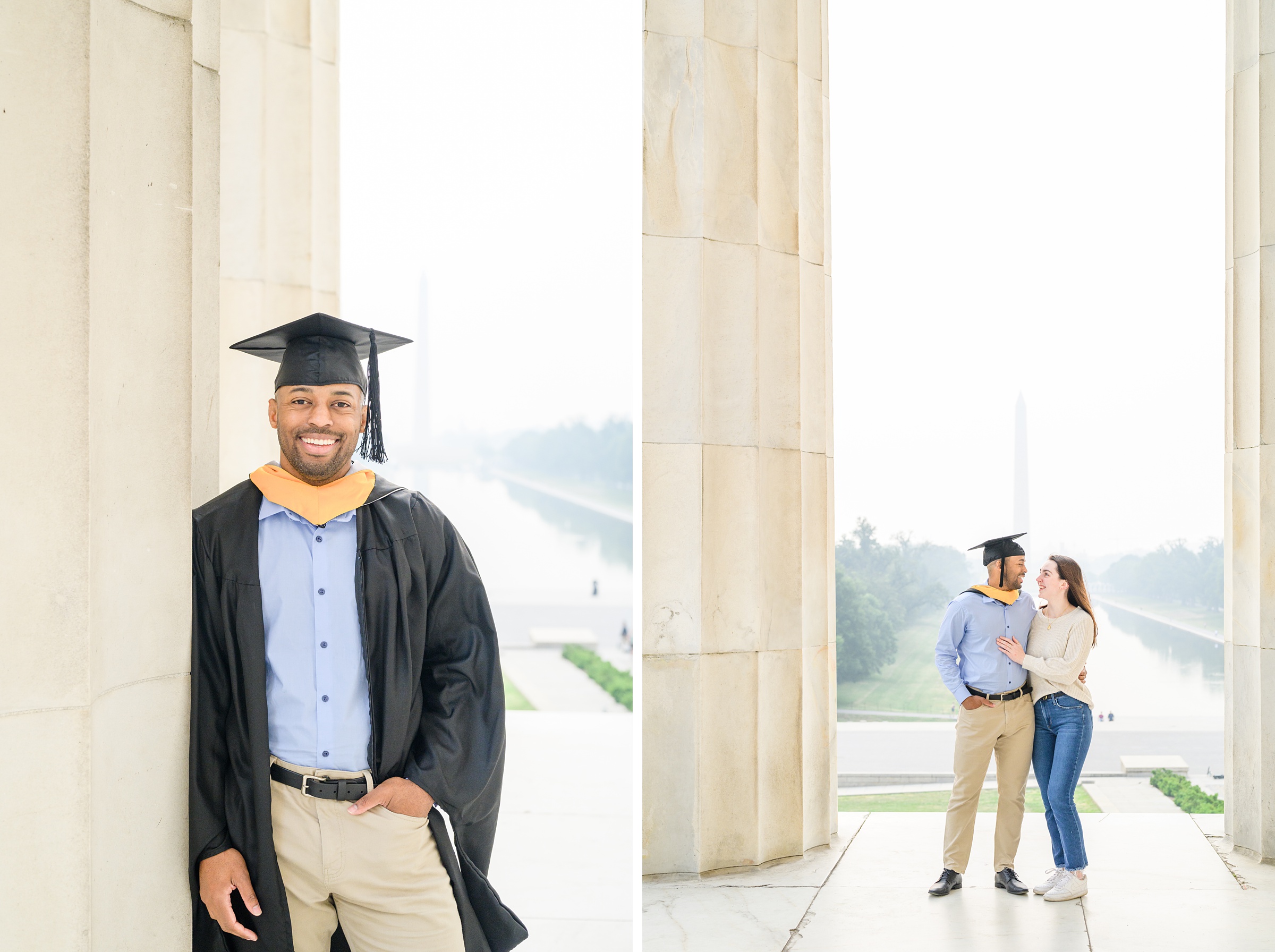 Brand and Christine's Graduation Photos on the National Mall photographed by Baltimore Photographer Cait Kramer