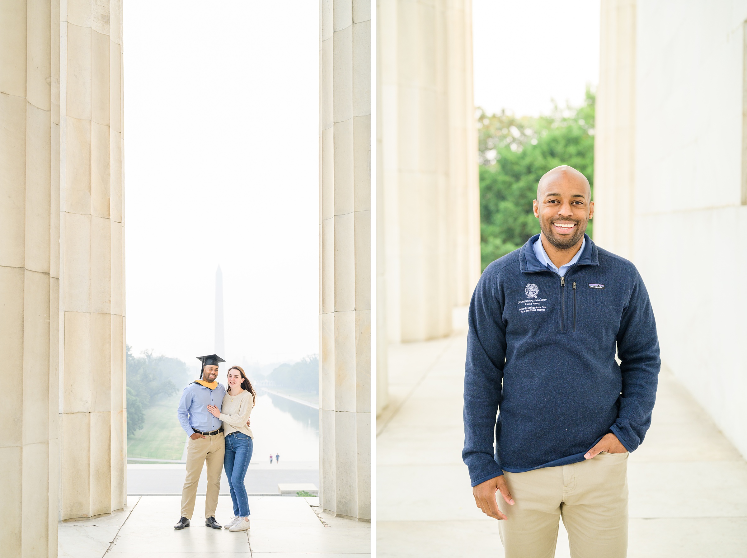 Brand and Christine's Graduation Photos on the National Mall photographed by Baltimore Photographer Cait Kramer