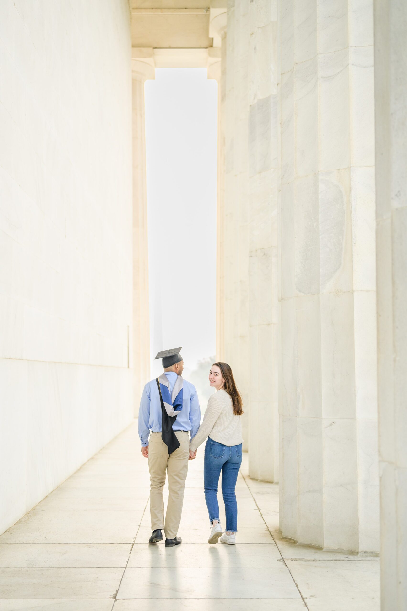 Brand and Christine's Graduation Photos on the National Mall photographed by Baltimore Photographer Cait Kramer