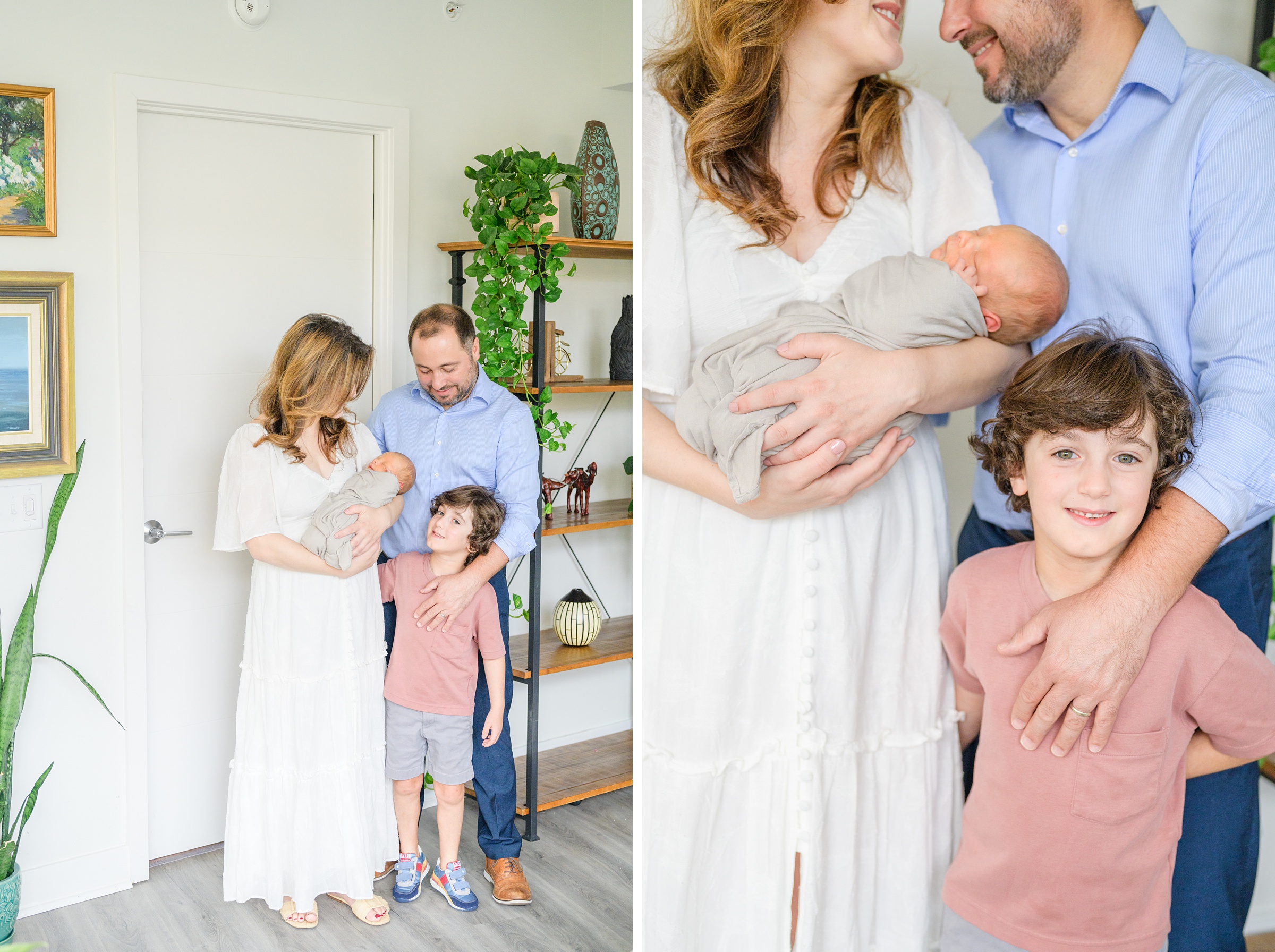 In-home newborn and family portrait session in Washington, D.C. photographed by Lifestyle Newborn Photographer Cait Kramer Photography.