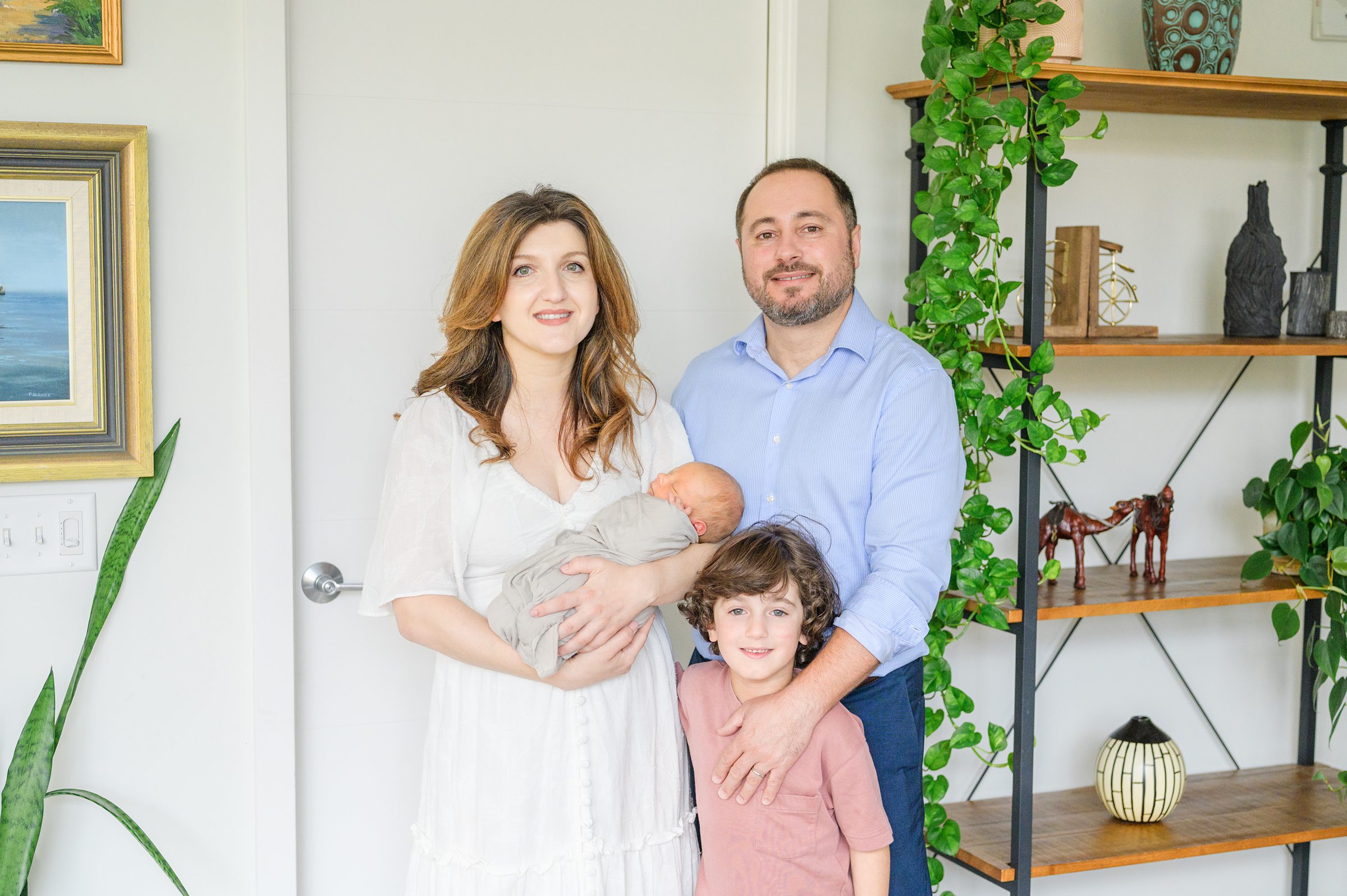 In-home newborn and family portrait session in Washington, D.C. photographed by Lifestyle Newborn Photographer Cait Kramer Photography.