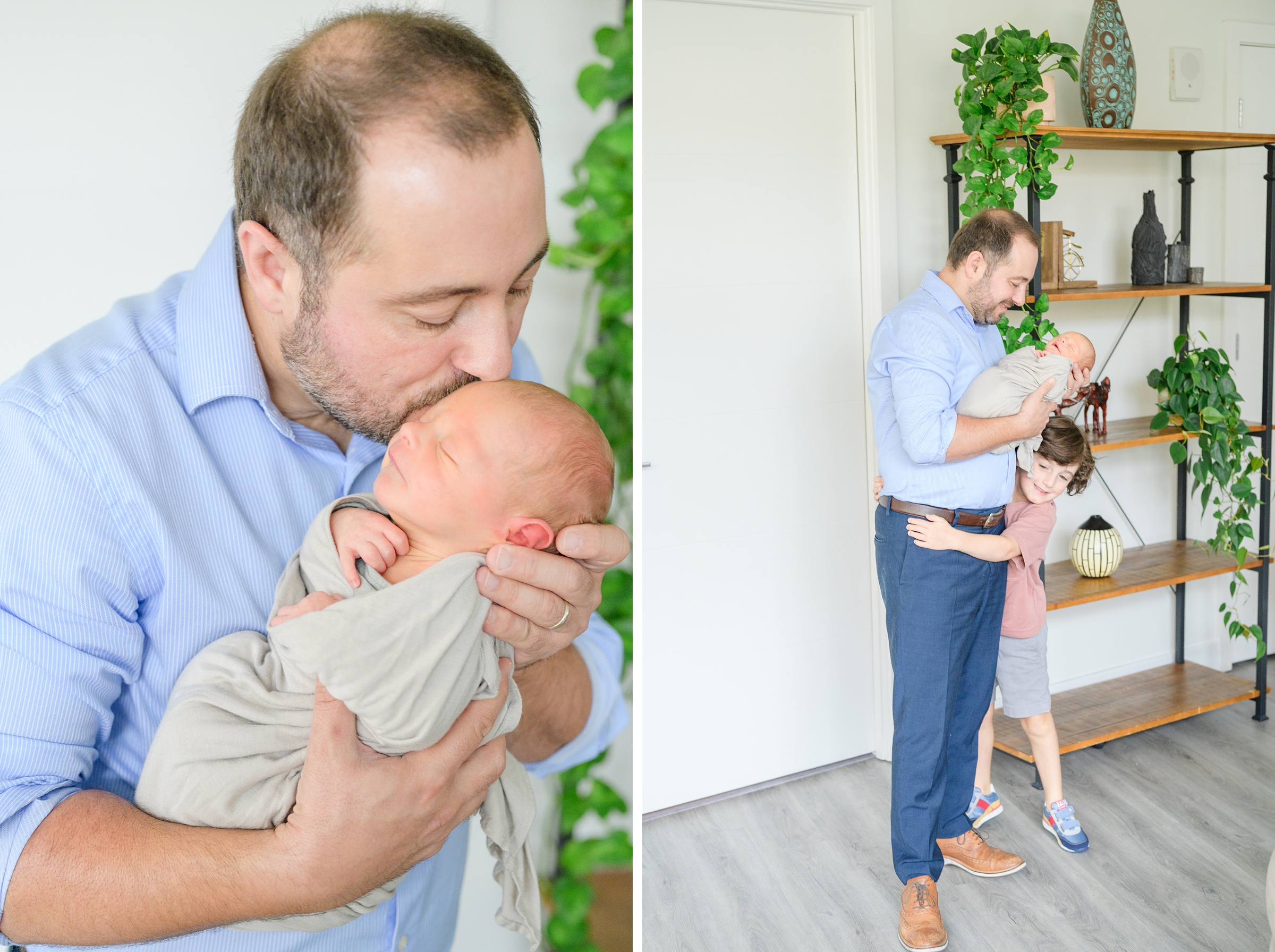 In-home newborn and family portrait session in Washington, D.C. photographed by Lifestyle Newborn Photographer Cait Kramer Photography.