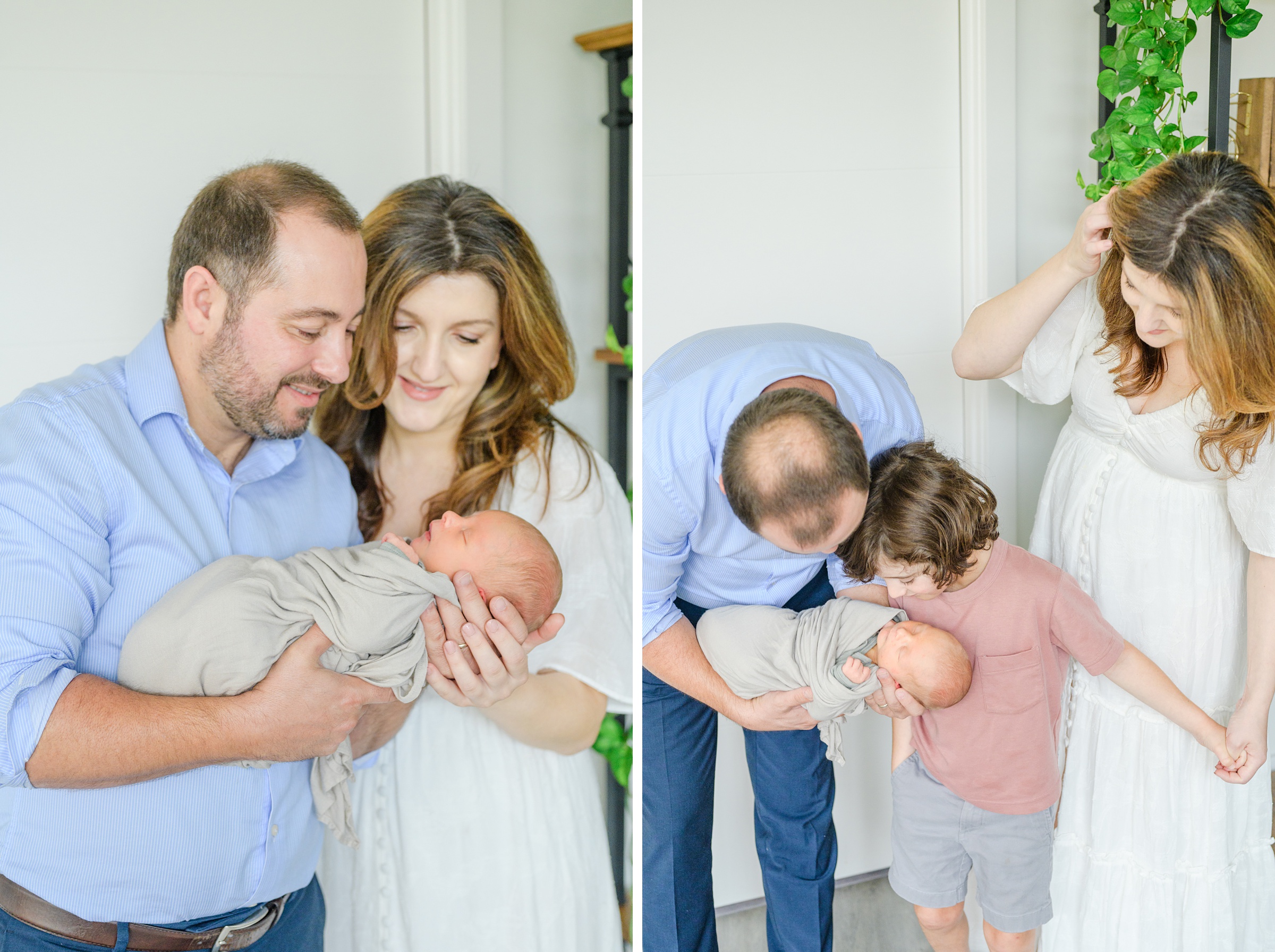 In-home newborn and family portrait session in Washington, D.C. photographed by Lifestyle Newborn Photographer Cait Kramer Photography.