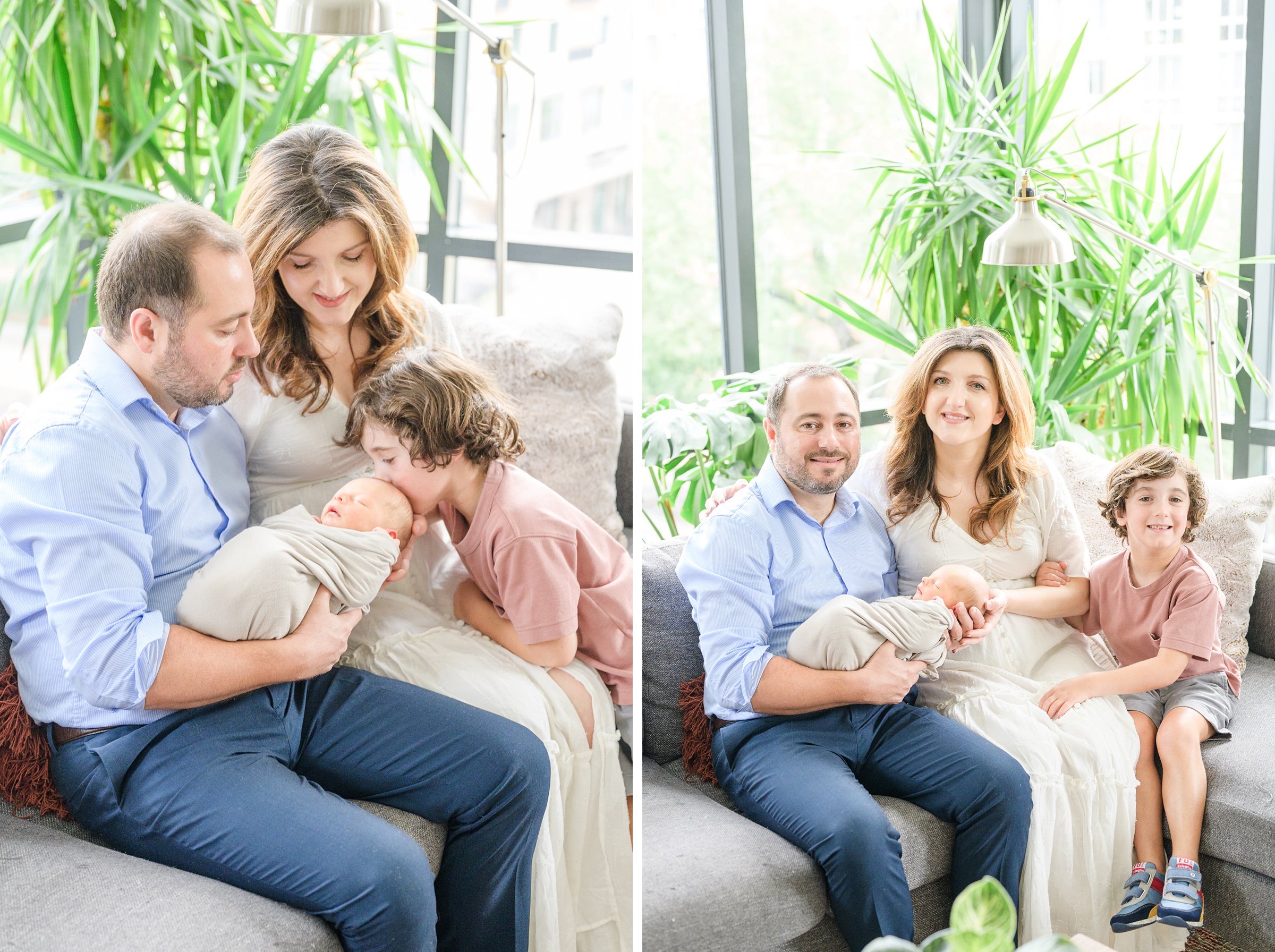 In-home newborn and family portrait session in Washington, D.C. photographed by Lifestyle Newborn Photographer Cait Kramer Photography.