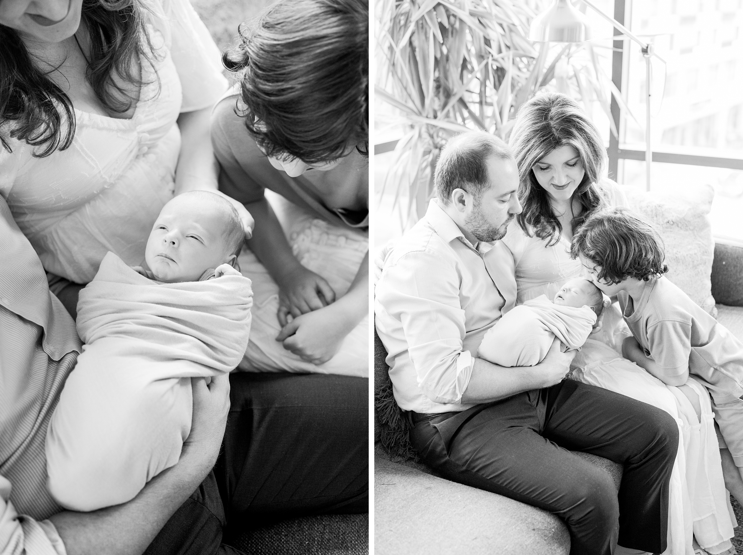 In-home newborn and family portrait session in Washington, D.C. photographed by Lifestyle Newborn Photographer Cait Kramer Photography.