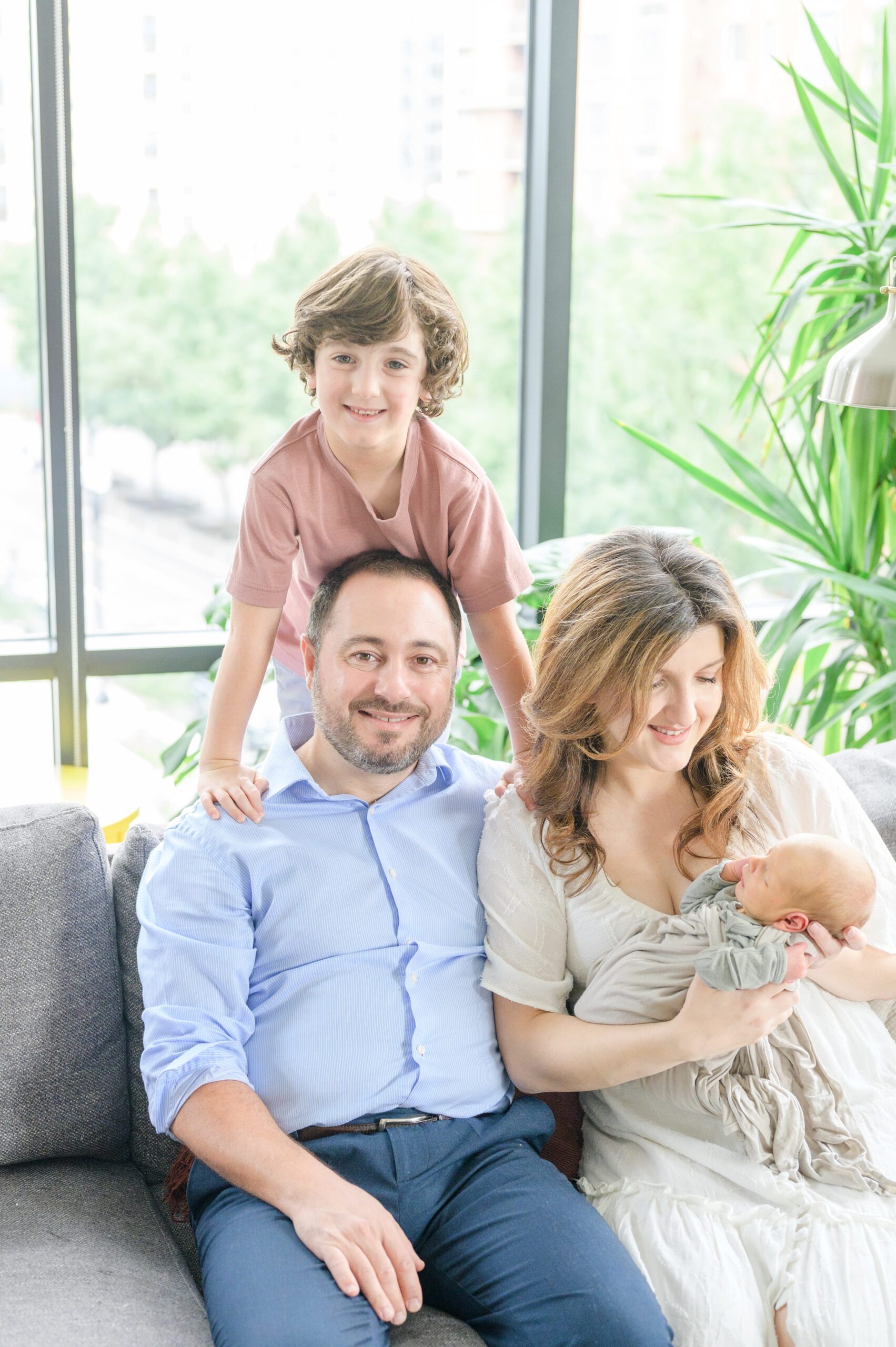 In-home newborn and family portrait session in Washington, D.C. photographed by Lifestyle Newborn Photographer Cait Kramer Photography.