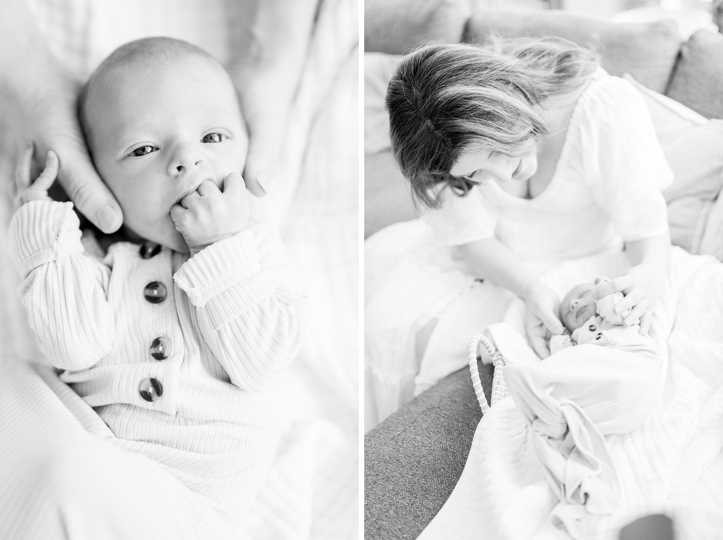 In-home newborn and family portrait session in Washington, D.C. photographed by Lifestyle Newborn Photographer Cait Kramer Photography.