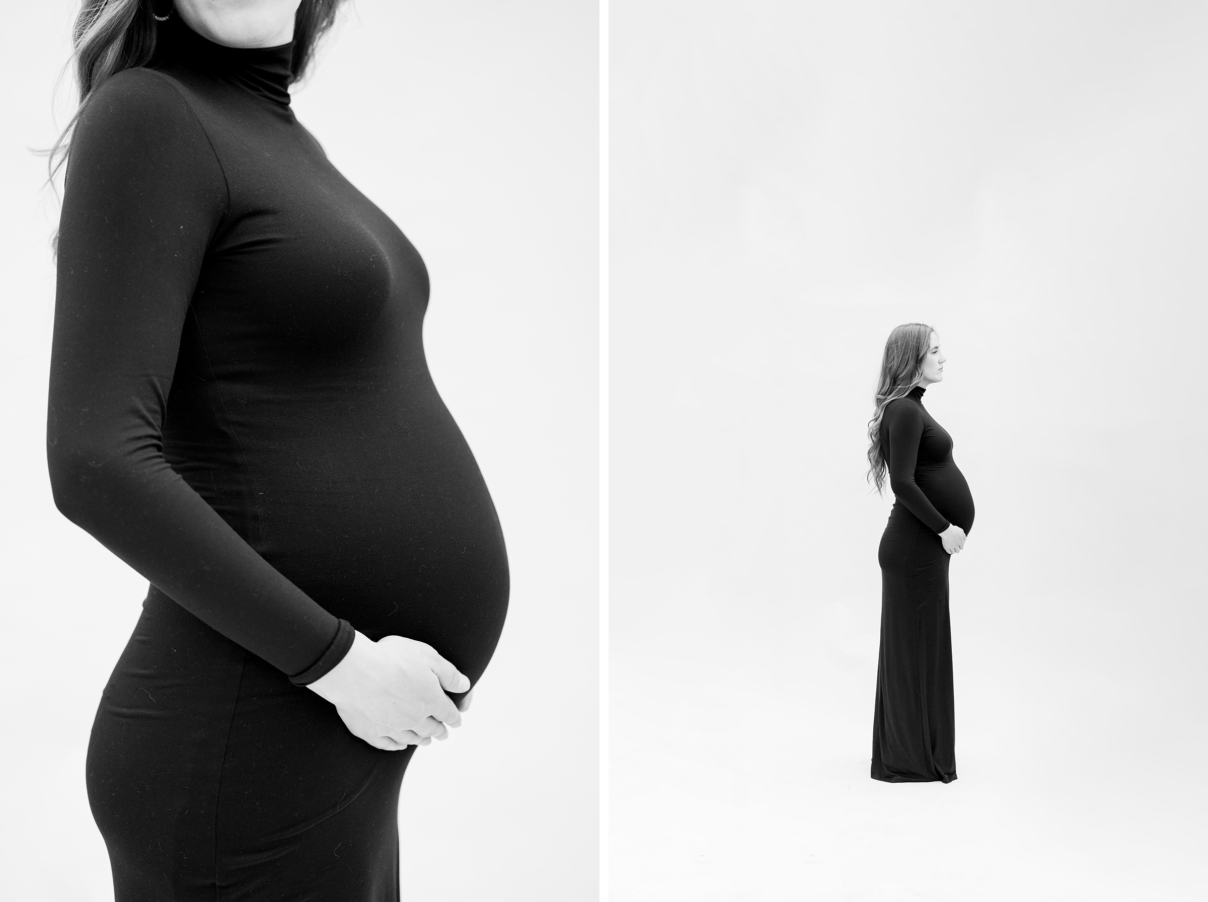 Studio-inspired maternity photos taken in Baltimore, Maryland, photographed by Baltimore Newborn Photographer Cait Kramer Photography.