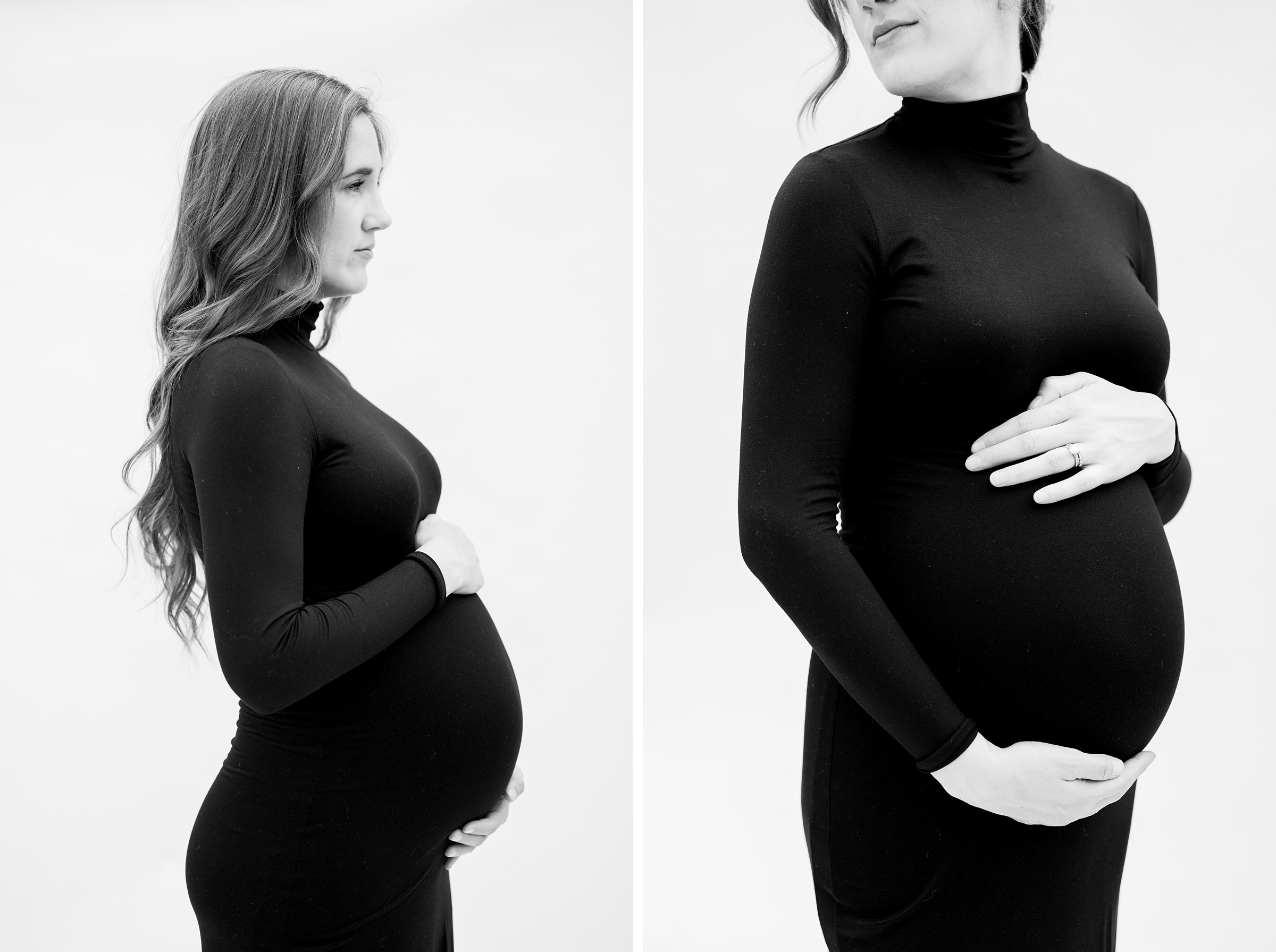 Studio-inspired maternity photos taken in Baltimore, Maryland, photographed by Baltimore Newborn Photographer Cait Kramer Photography.