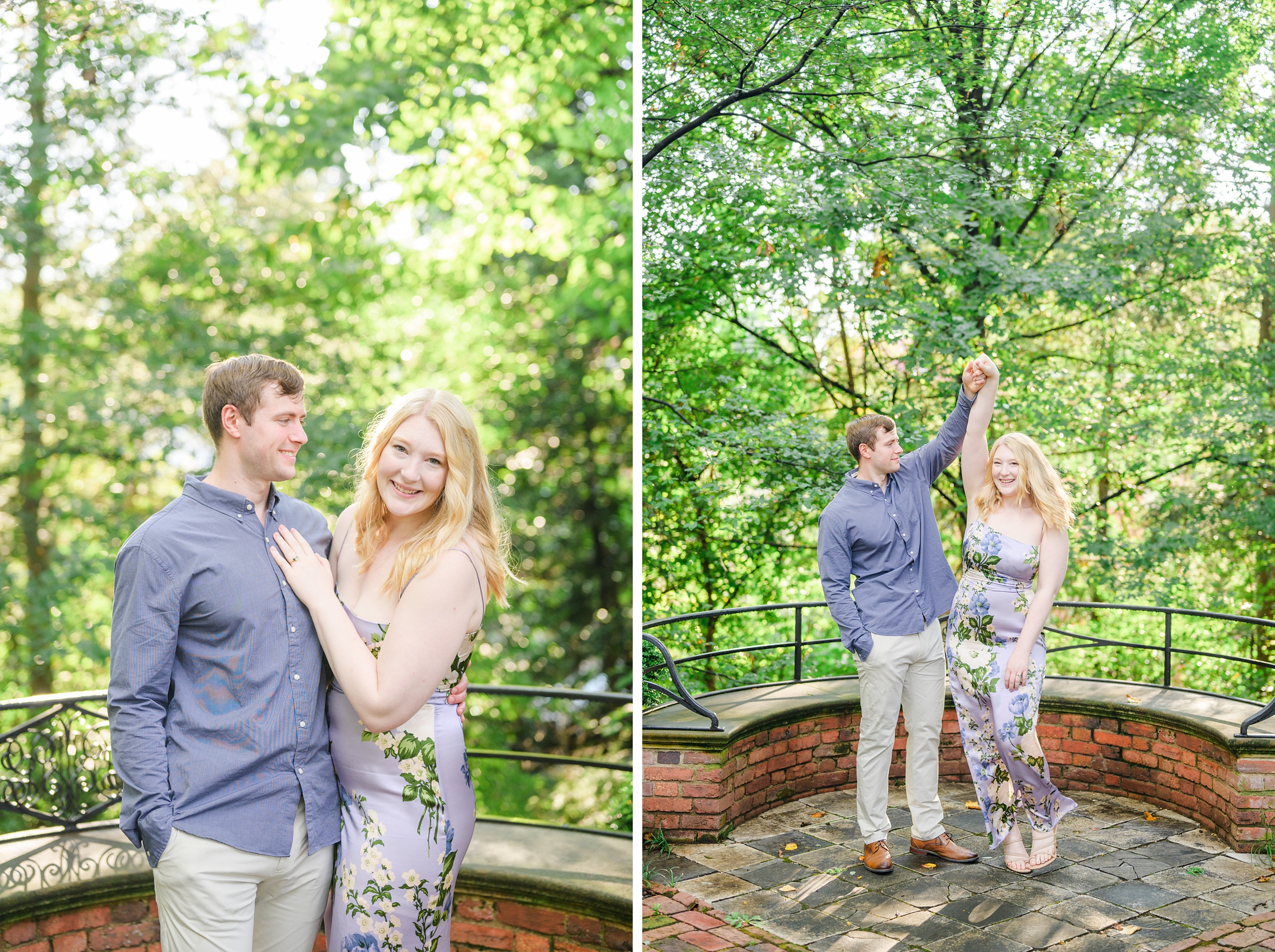 Engaged couple at the historic Tudor Place for their summer engagement session in the Georgetown neighborhood of Washington DC. Photographed by Baltimore Wedding Photographer Cait Kramer Photography.