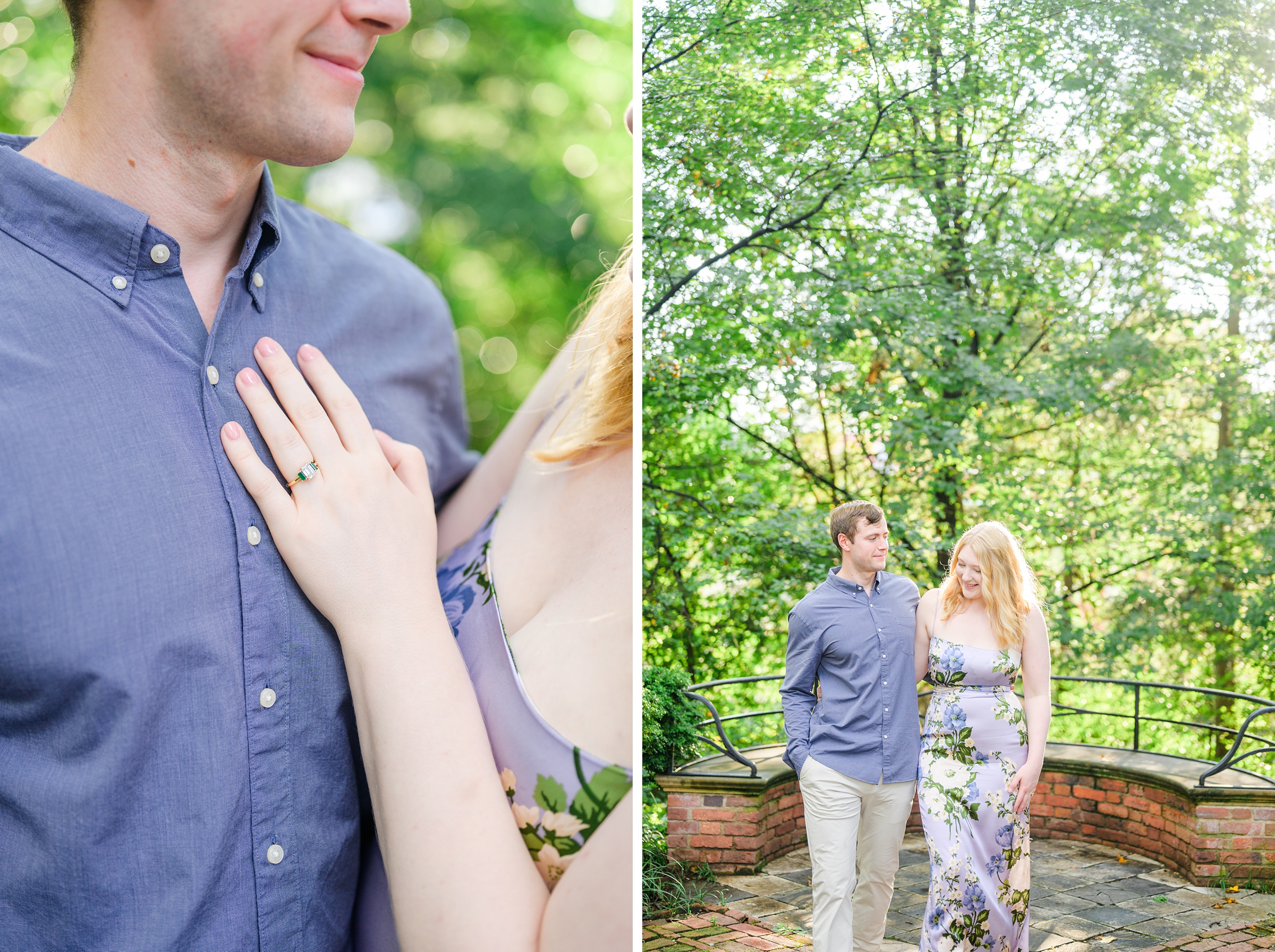 Engaged couple at the historic Tudor Place for their summer engagement session in the Georgetown neighborhood of Washington DC. Photographed by Baltimore Wedding Photographer Cait Kramer Photography.