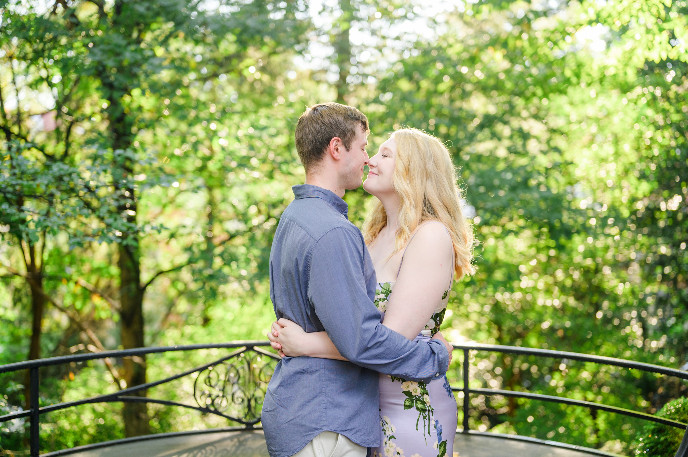 Engaged couple at the historic Tudor Place for their summer engagement session in the Georgetown neighborhood of Washington DC. Photographed by Baltimore Wedding Photographer Cait Kramer Photography.