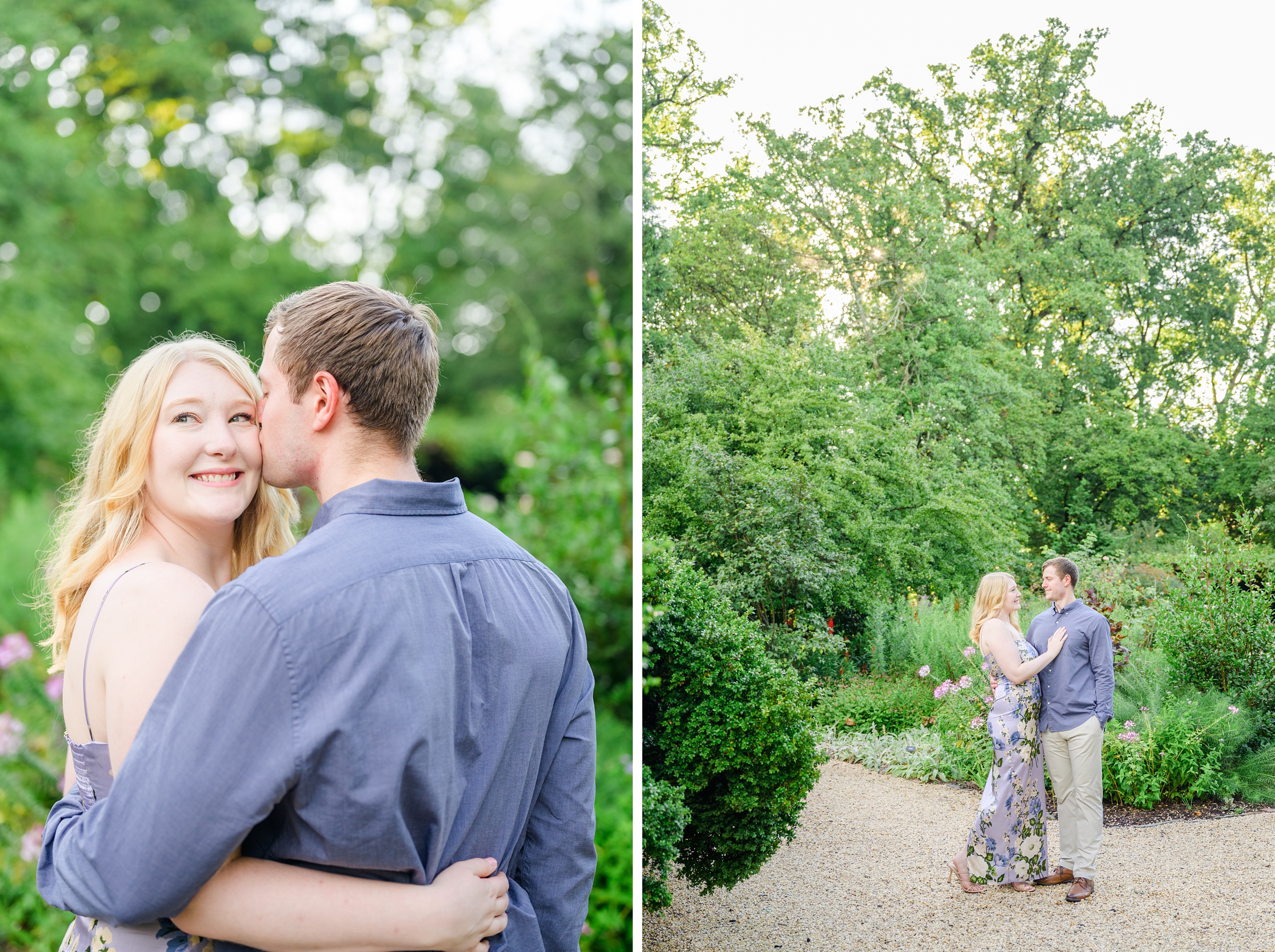 Engaged couple at the historic Tudor Place for their summer engagement session in the Georgetown neighborhood of Washington DC. Photographed by Baltimore Wedding Photographer Cait Kramer Photography.