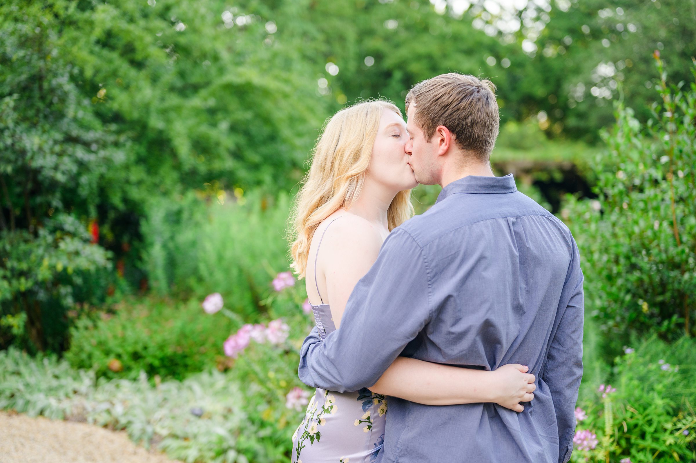 Engaged couple at the historic Tudor Place for their summer engagement session in the Georgetown neighborhood of Washington DC. Photographed by Baltimore Wedding Photographer Cait Kramer Photography.