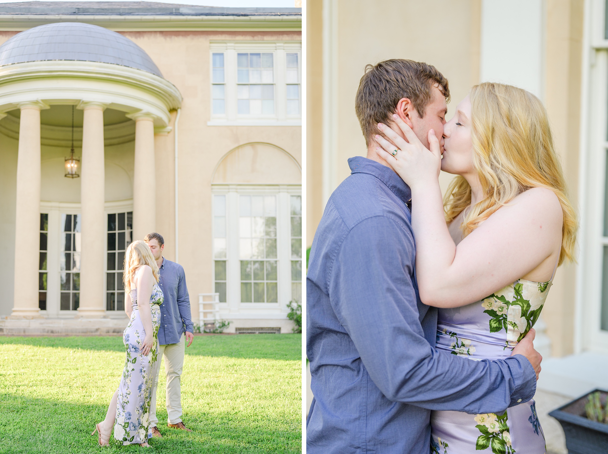 Engaged couple at the historic Tudor Place for their summer engagement session in the Georgetown neighborhood of Washington DC. Photographed by Baltimore Wedding Photographer Cait Kramer Photography.