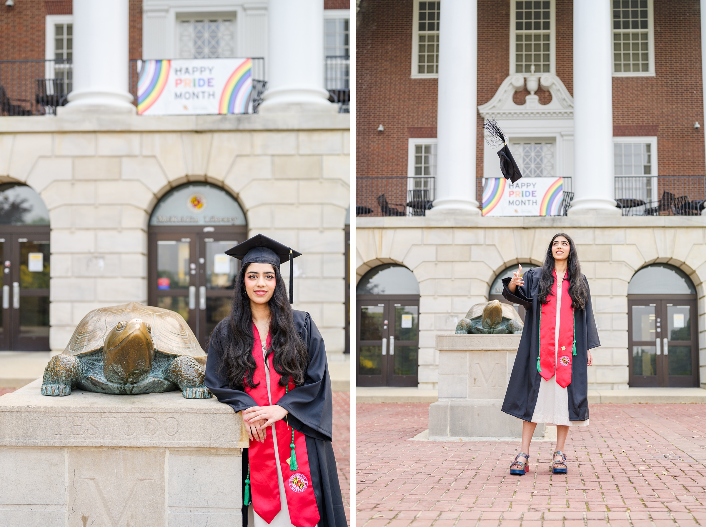 Zainab's college graduation portraits at UMD College Park photographed by Baltimore Photographer Cait Kramer