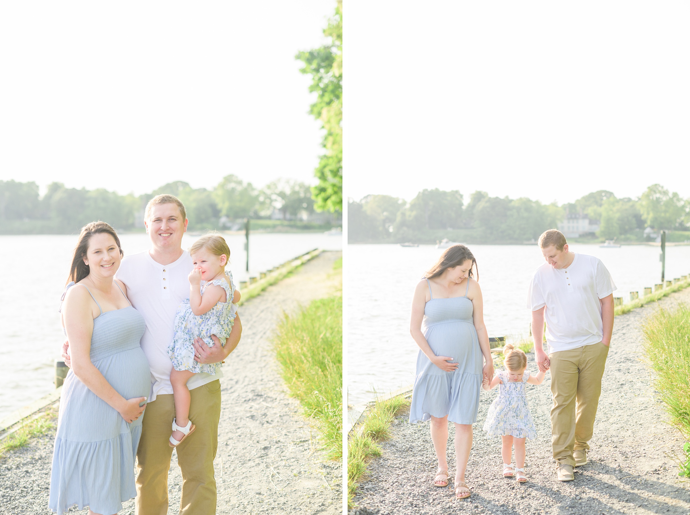 Waterfront maternity portrait session photographed by Baltimore Maternity and Newborn Photographer Cait Kramer.