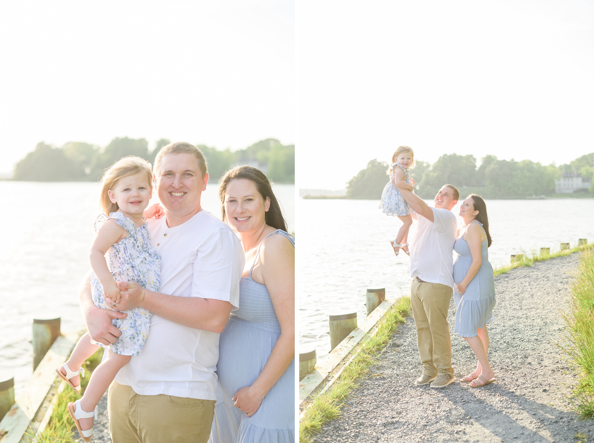 Waterfront maternity portrait session photographed by Baltimore Maternity and Newborn Photographer Cait Kramer.