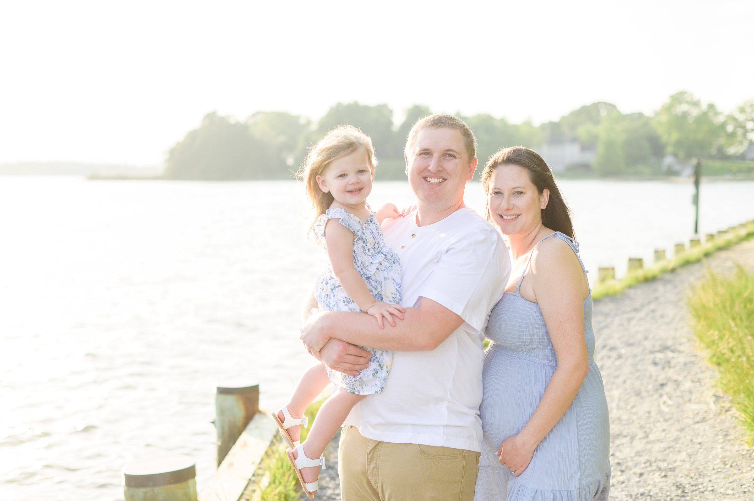 Waterfront maternity portrait session photographed by Baltimore Maternity and Newborn Photographer Cait Kramer.