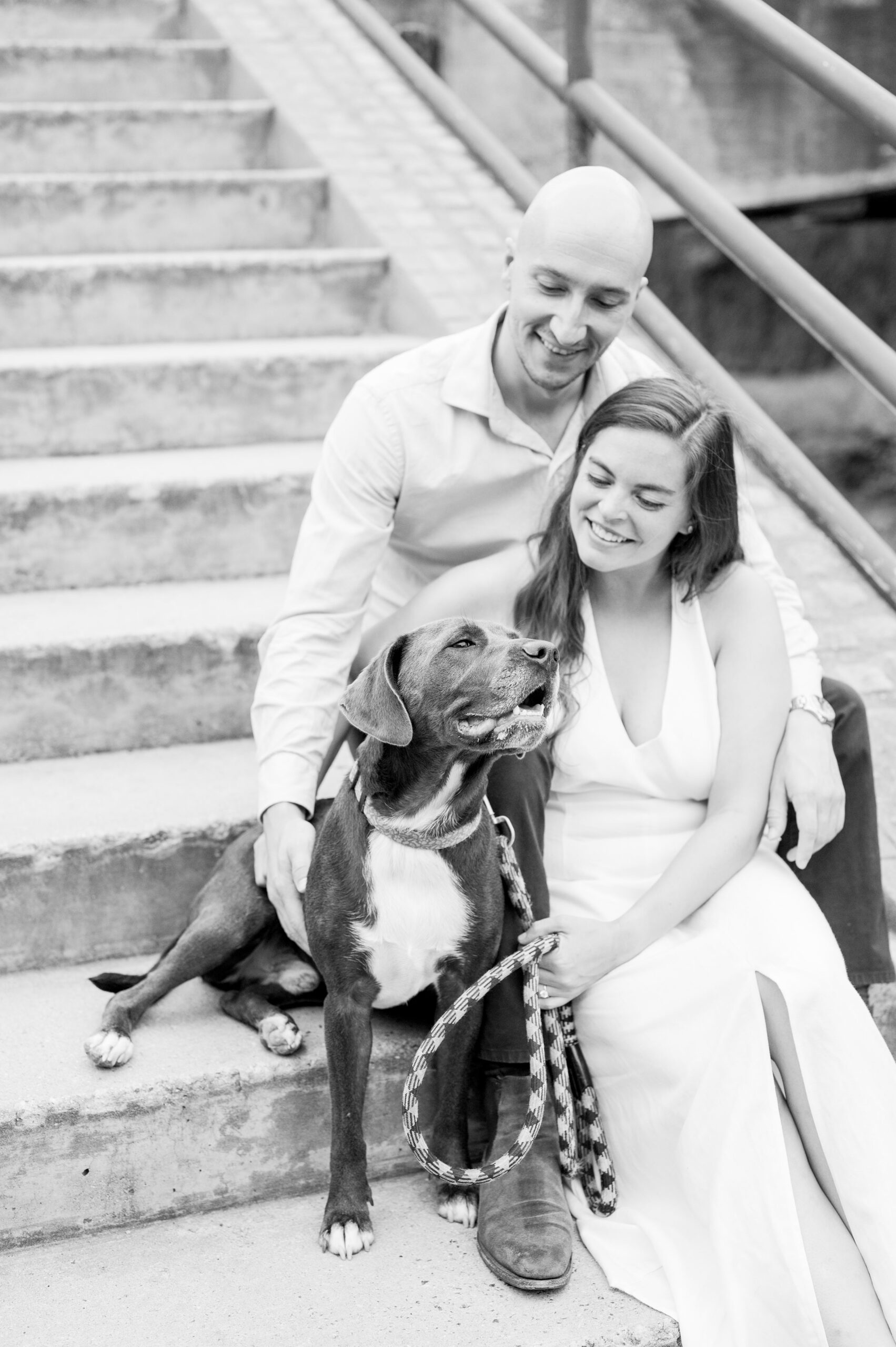 Engaged coupled at the Georgetown Canal for their summer engagement session photographed by Baltimore Wedding Photographer Cait Kramer.