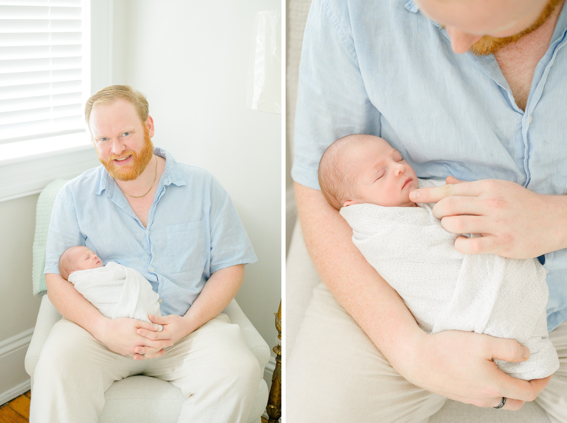 In home newborn session in Washington, DC photographed by Baltimore lifestyle newborn photographer Cait Kramer.